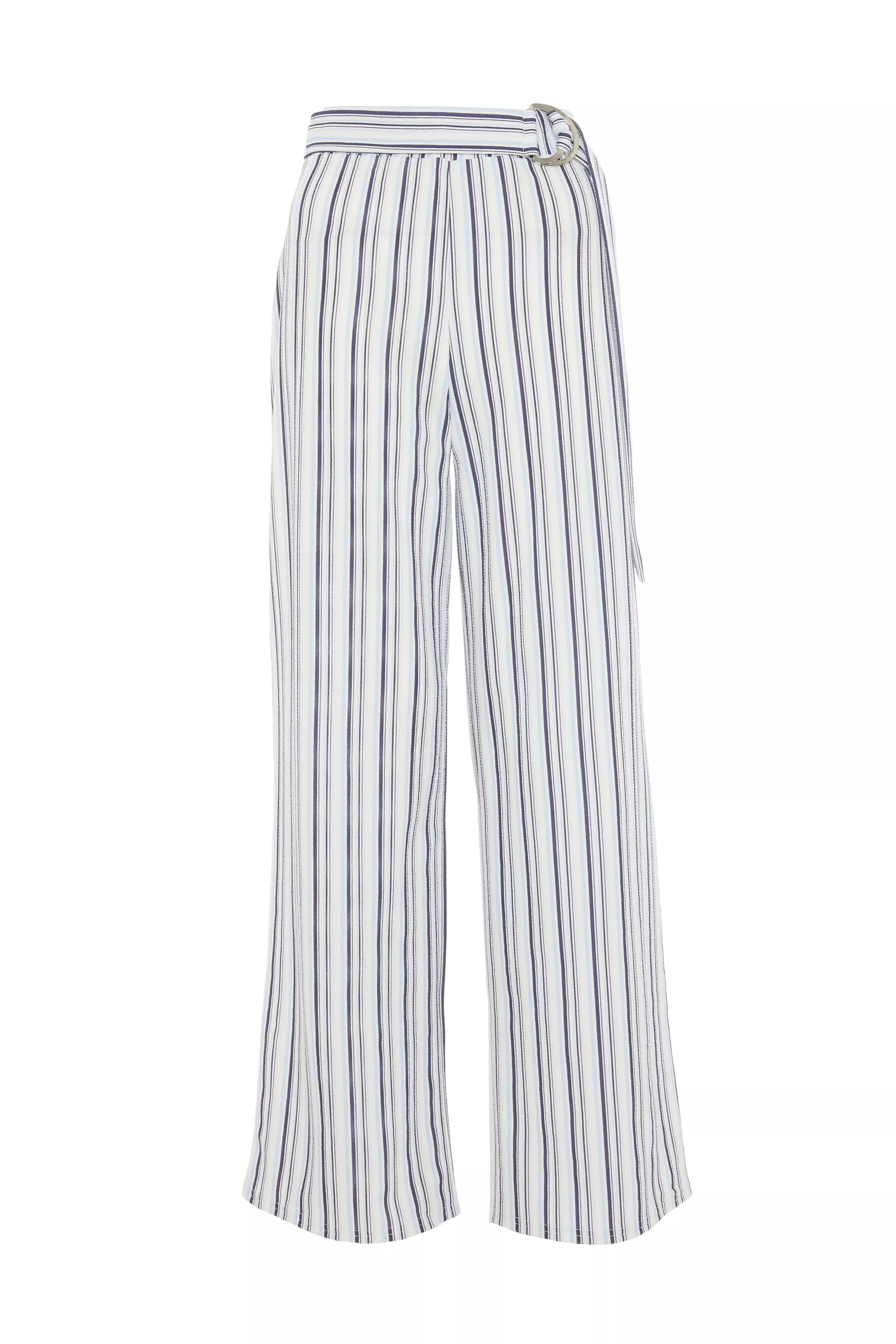 White Striped Palazzo Trousers