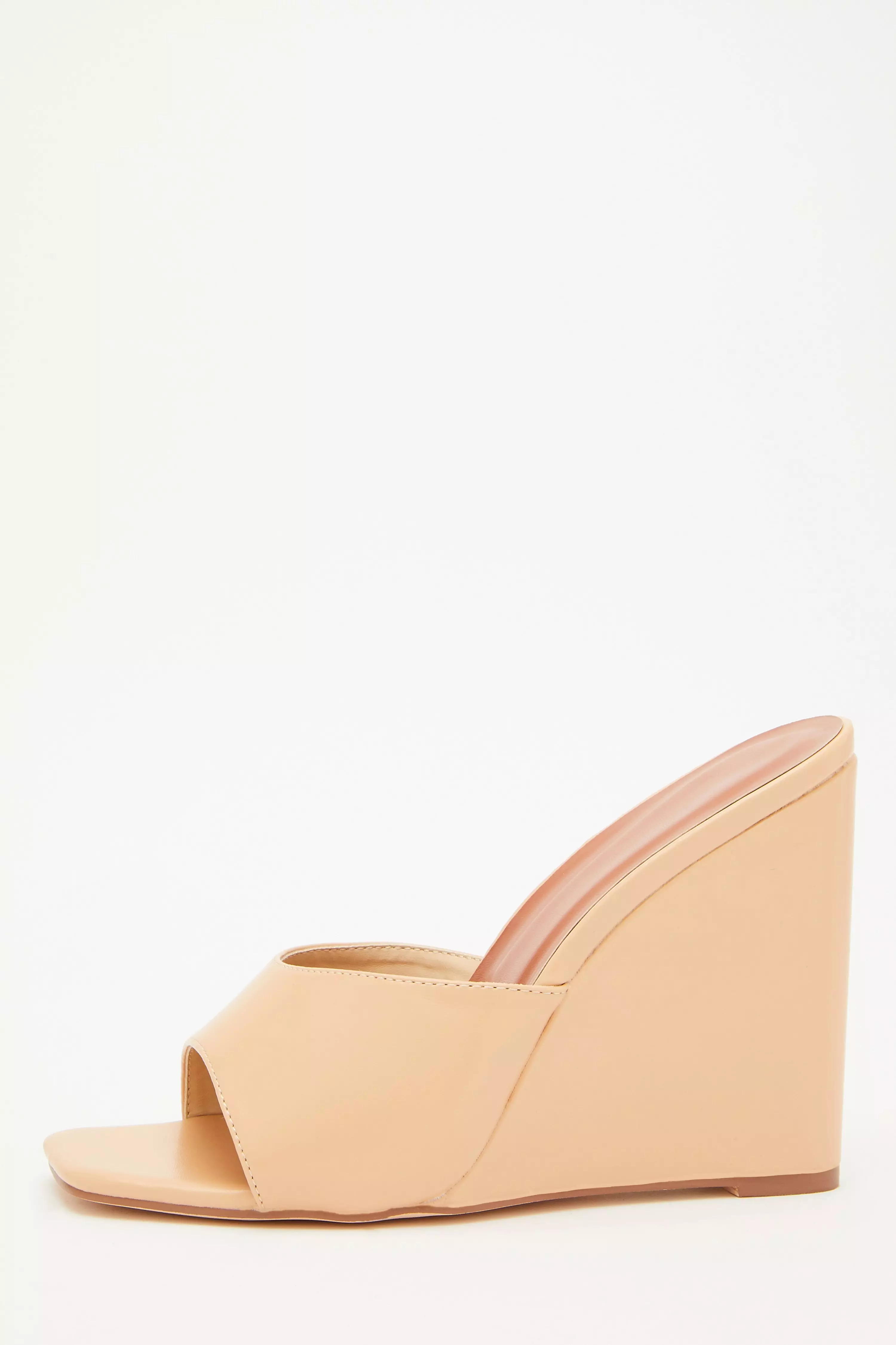 Nude Mule Wedges