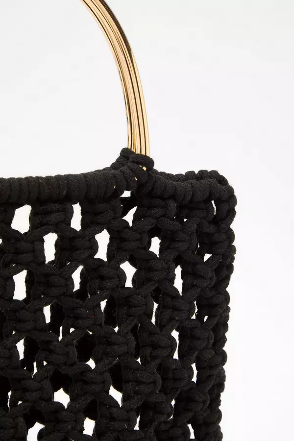 Black Crochet Handbag