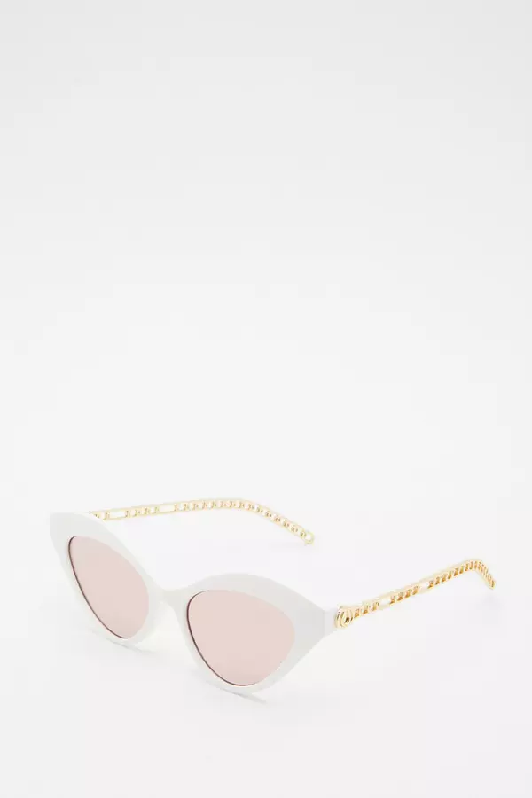 White Chain Leg Sunglasses