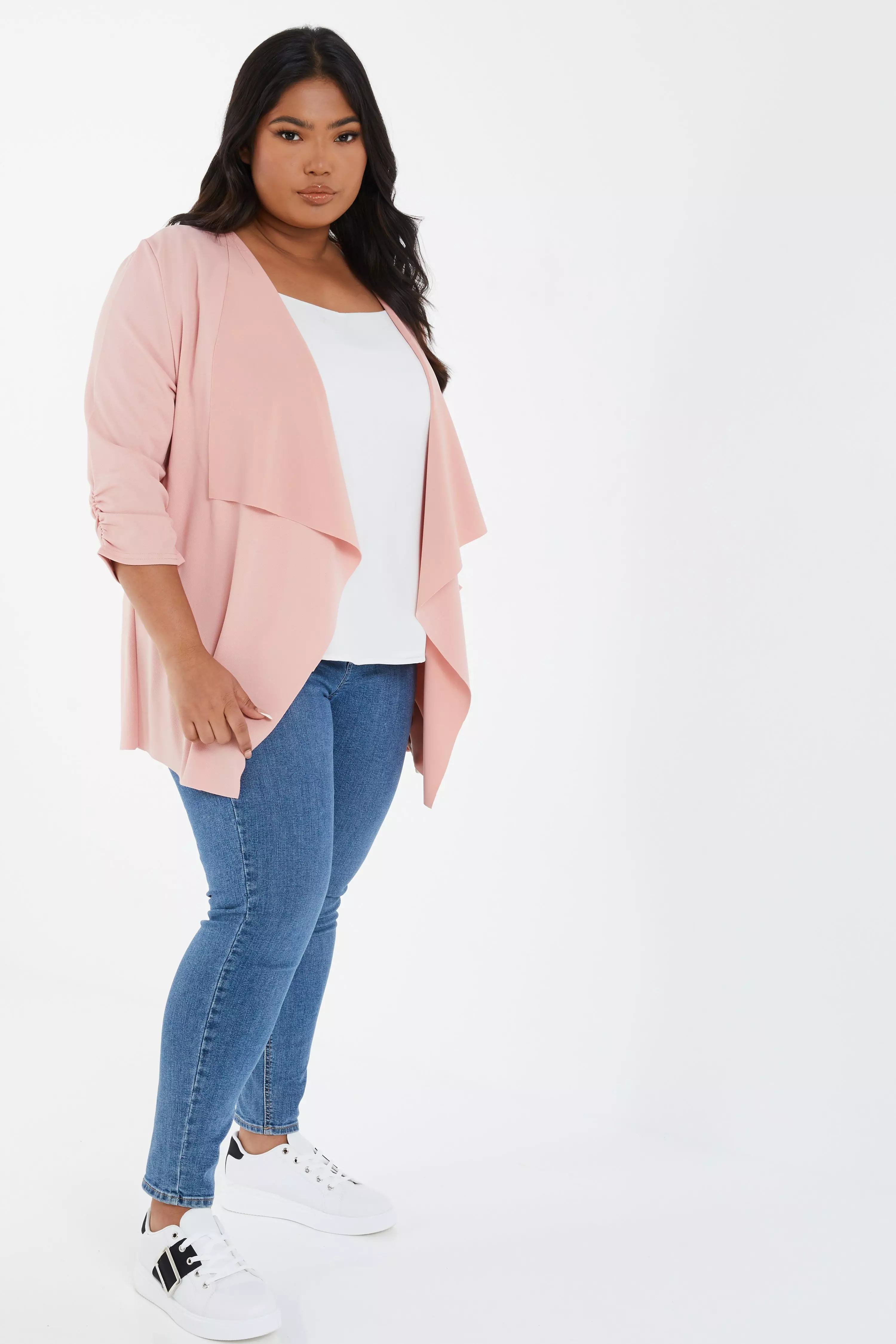 Pink on sale waterfall blazer