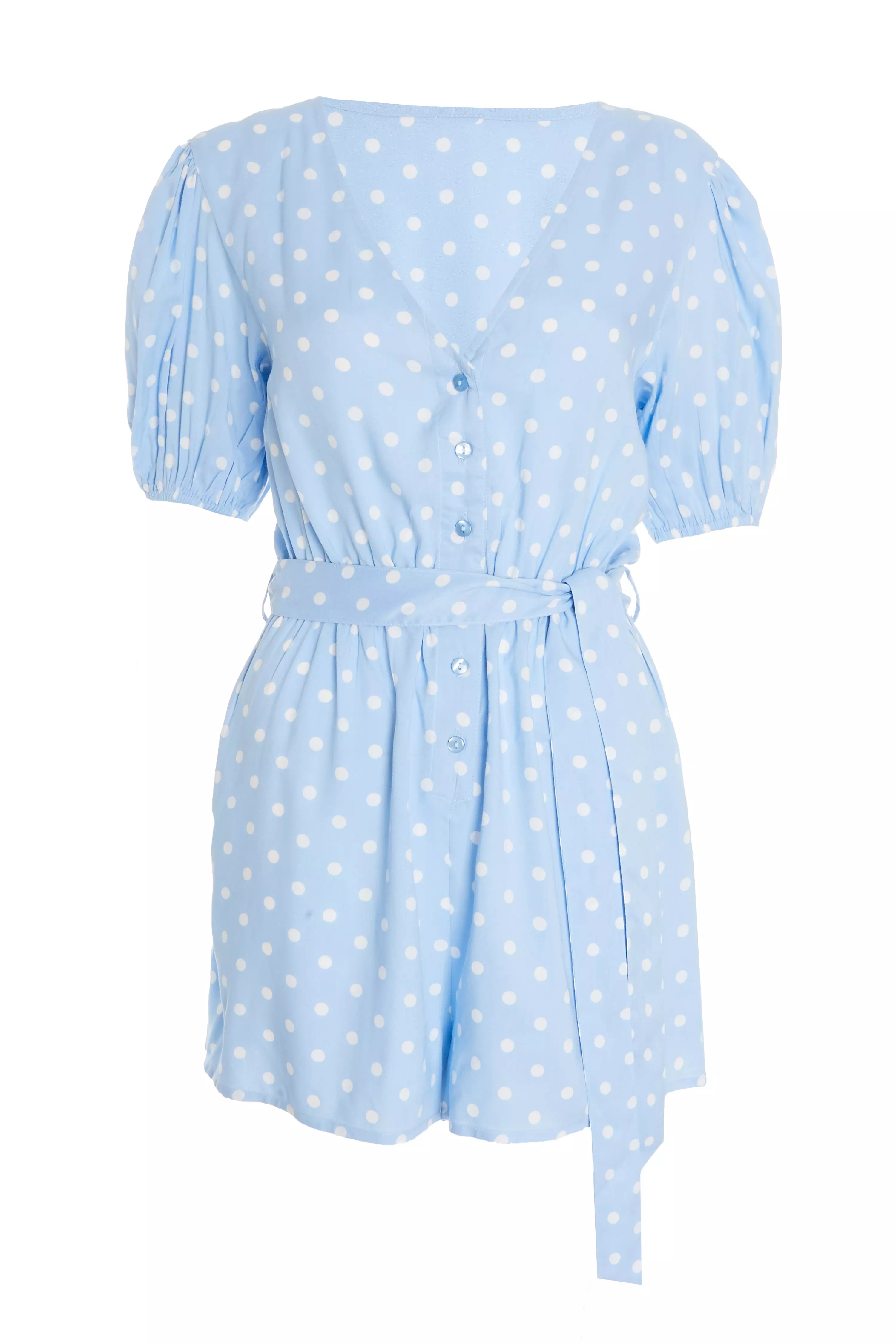 Blue Polka Dot Playsuit