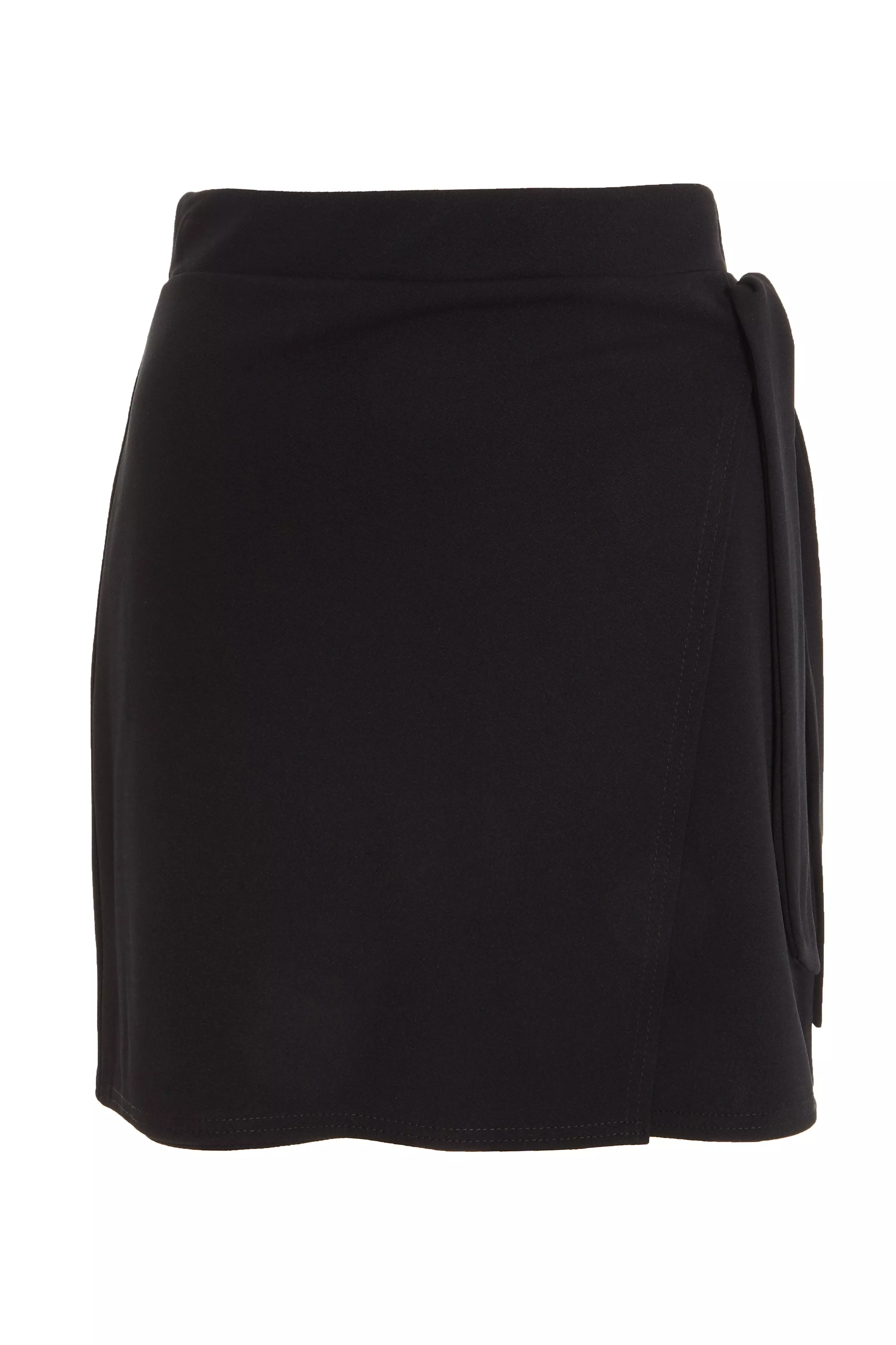 Black Wrap Mini Skirt