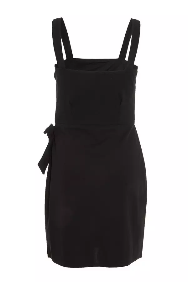 Black Wrap Mini Dress