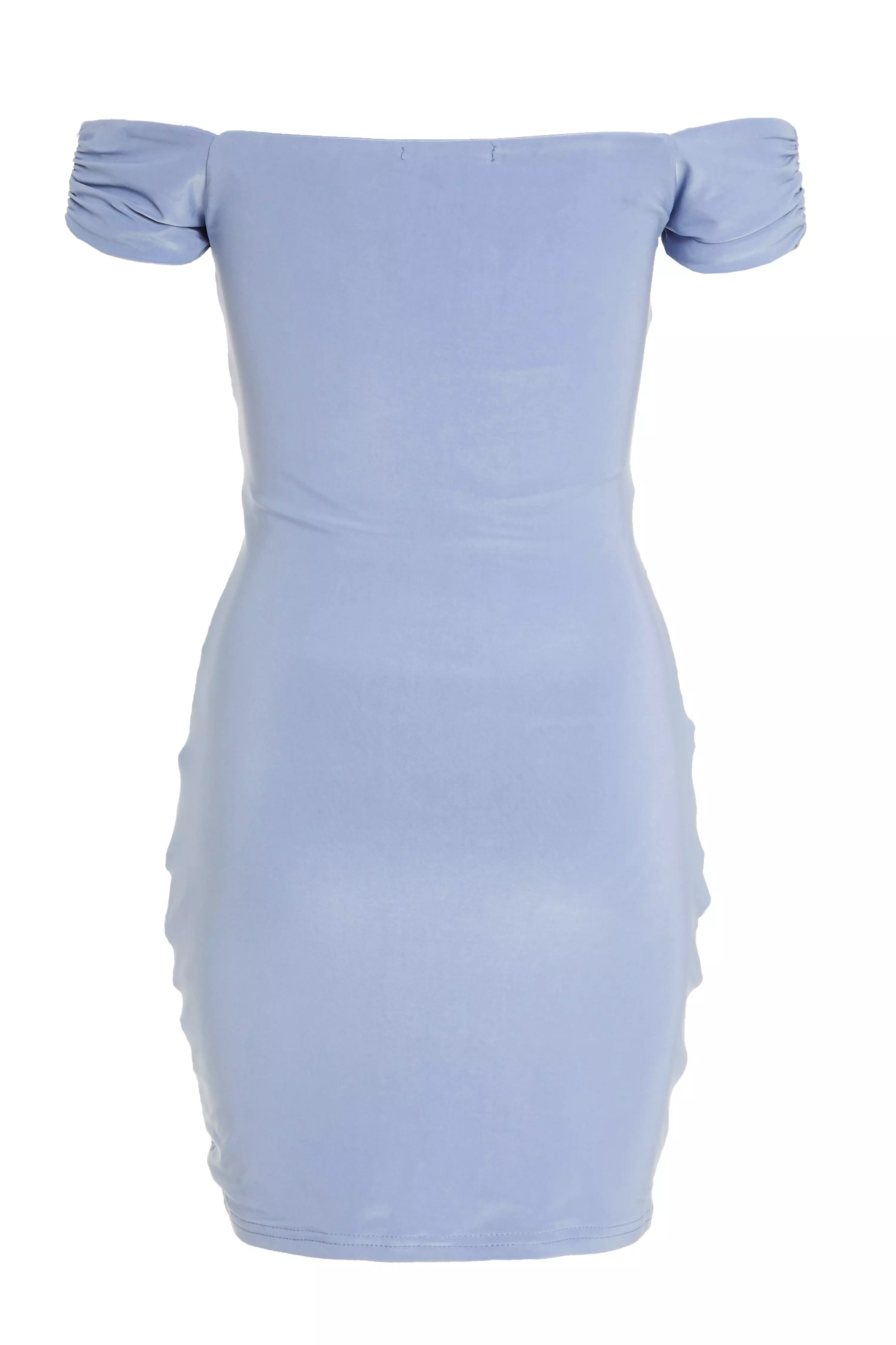 Blue Bardot Bodycon Mini Dress