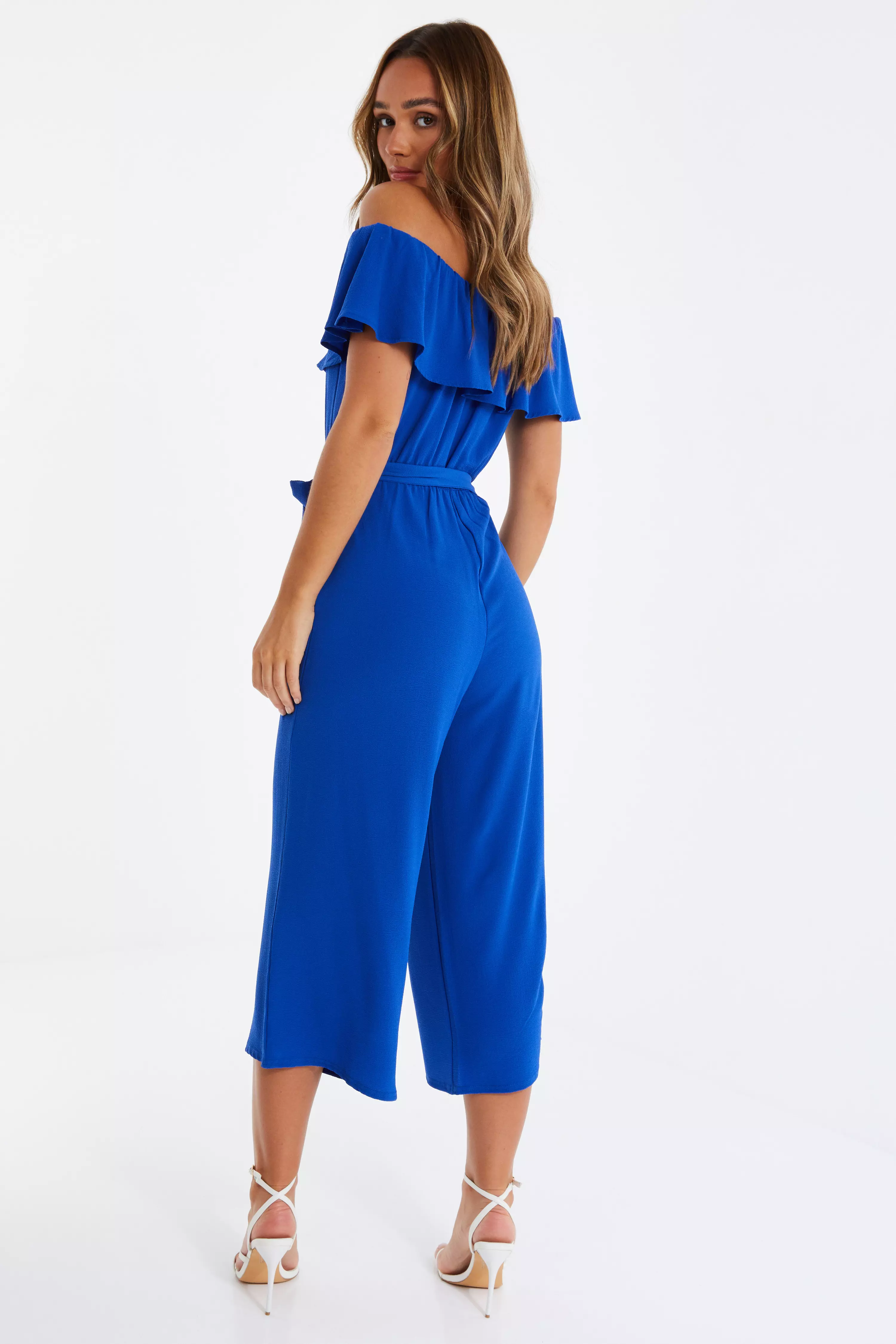 Bardot Scuba Jumpsuit - Royal Blue