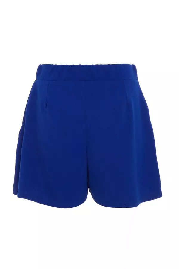 Blue High Waist Tailored Shorts