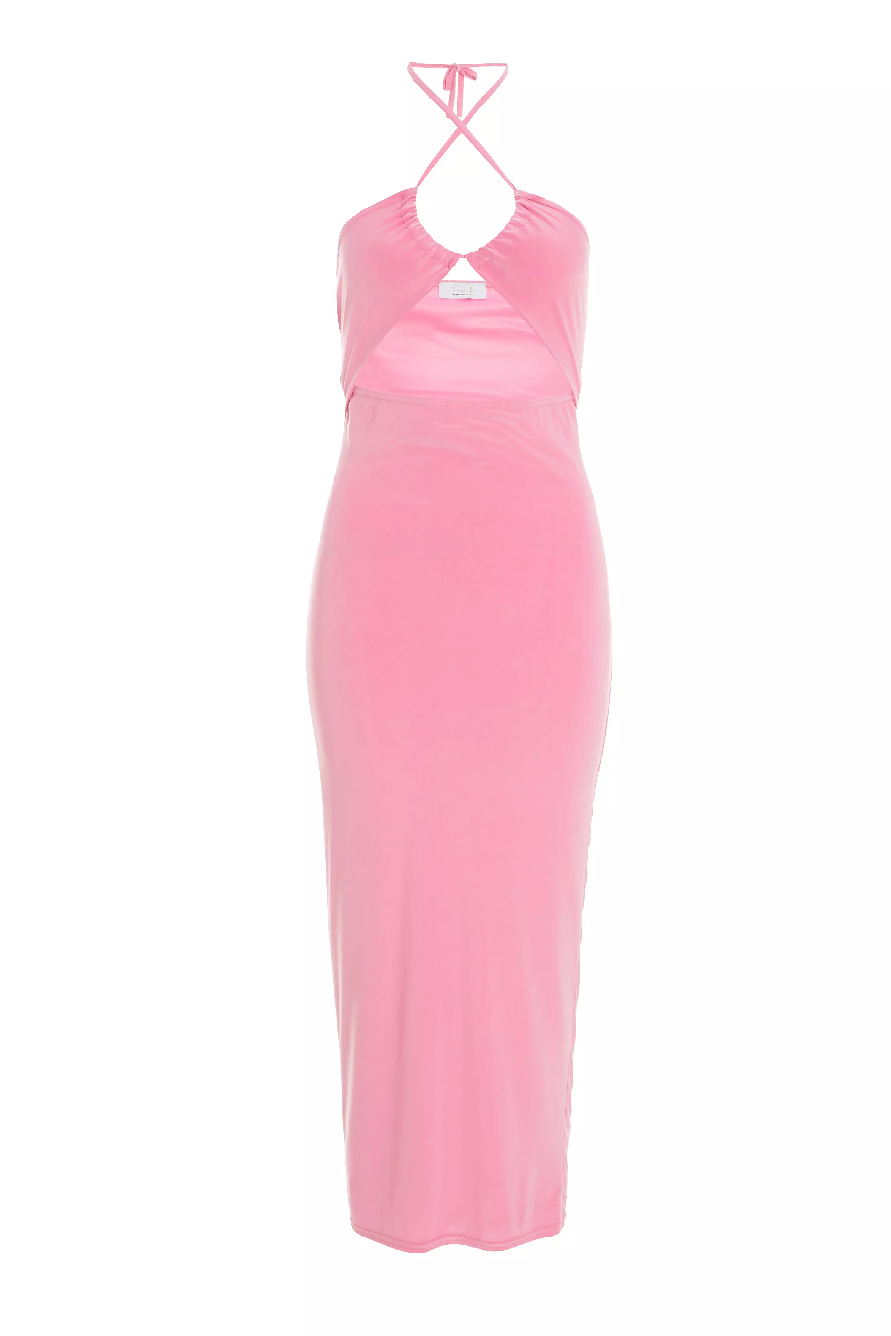 Pink Bodycon Midi Dress