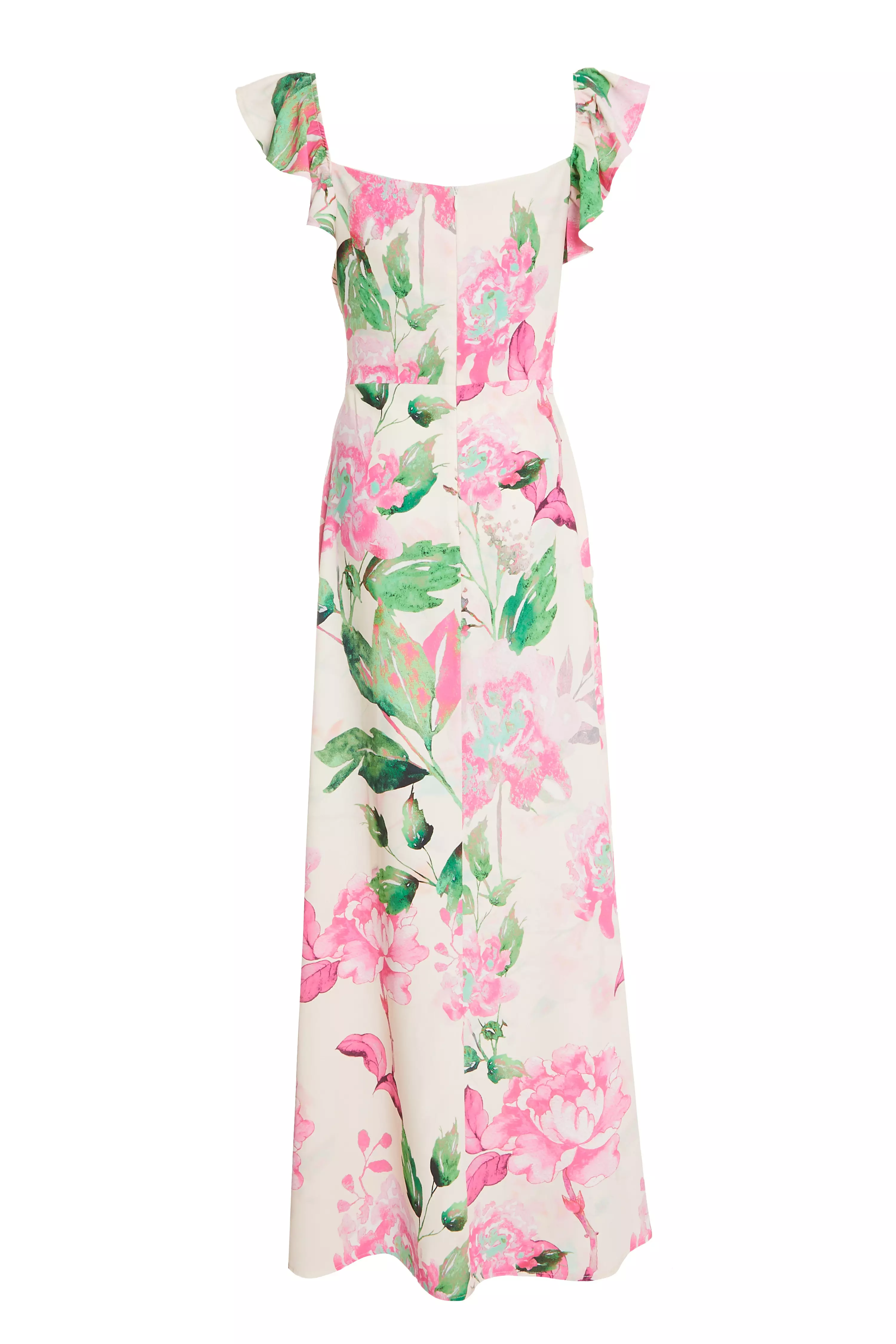 Pink Floral Print Maxi Dress