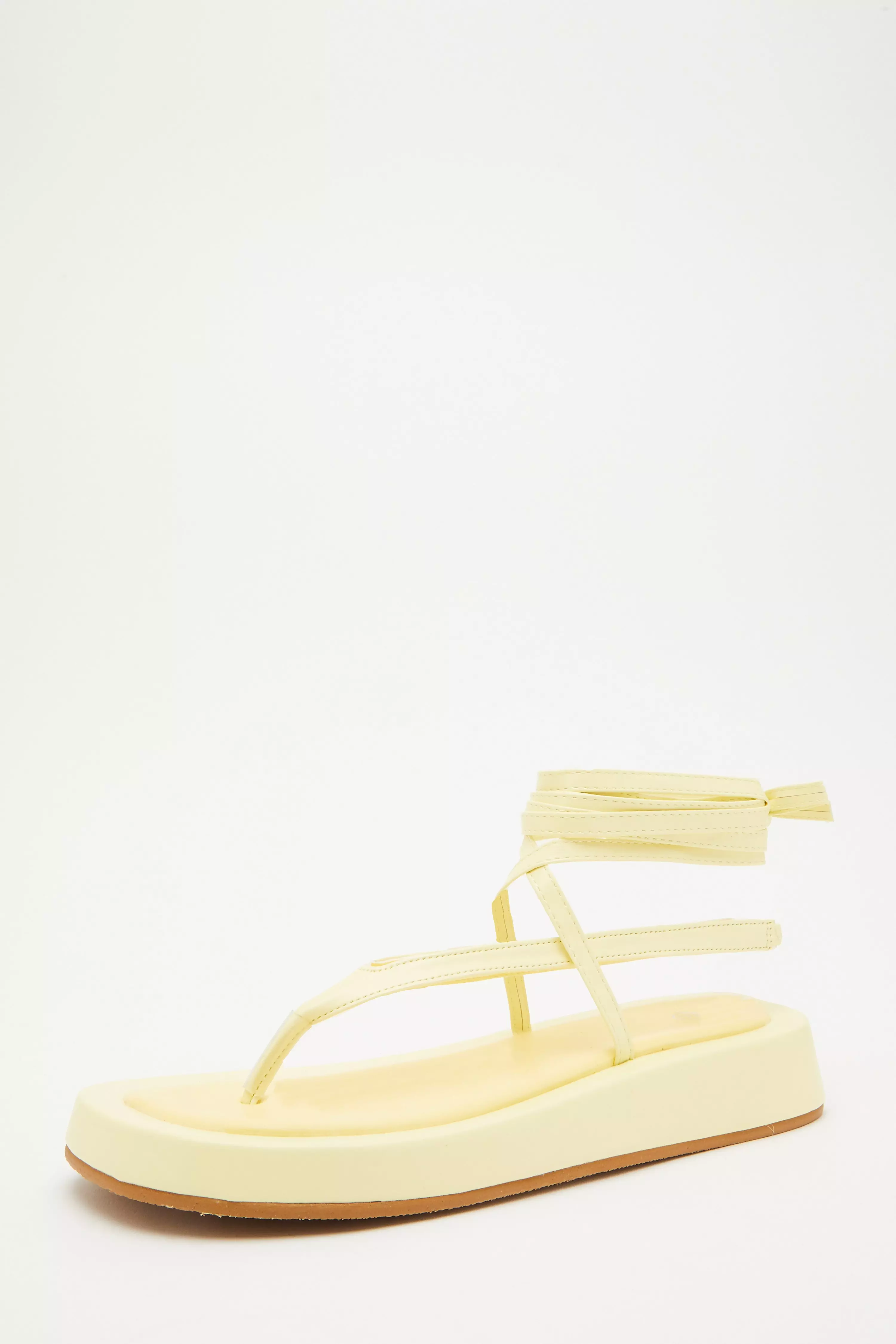 Yellow Tie Up Flatforms