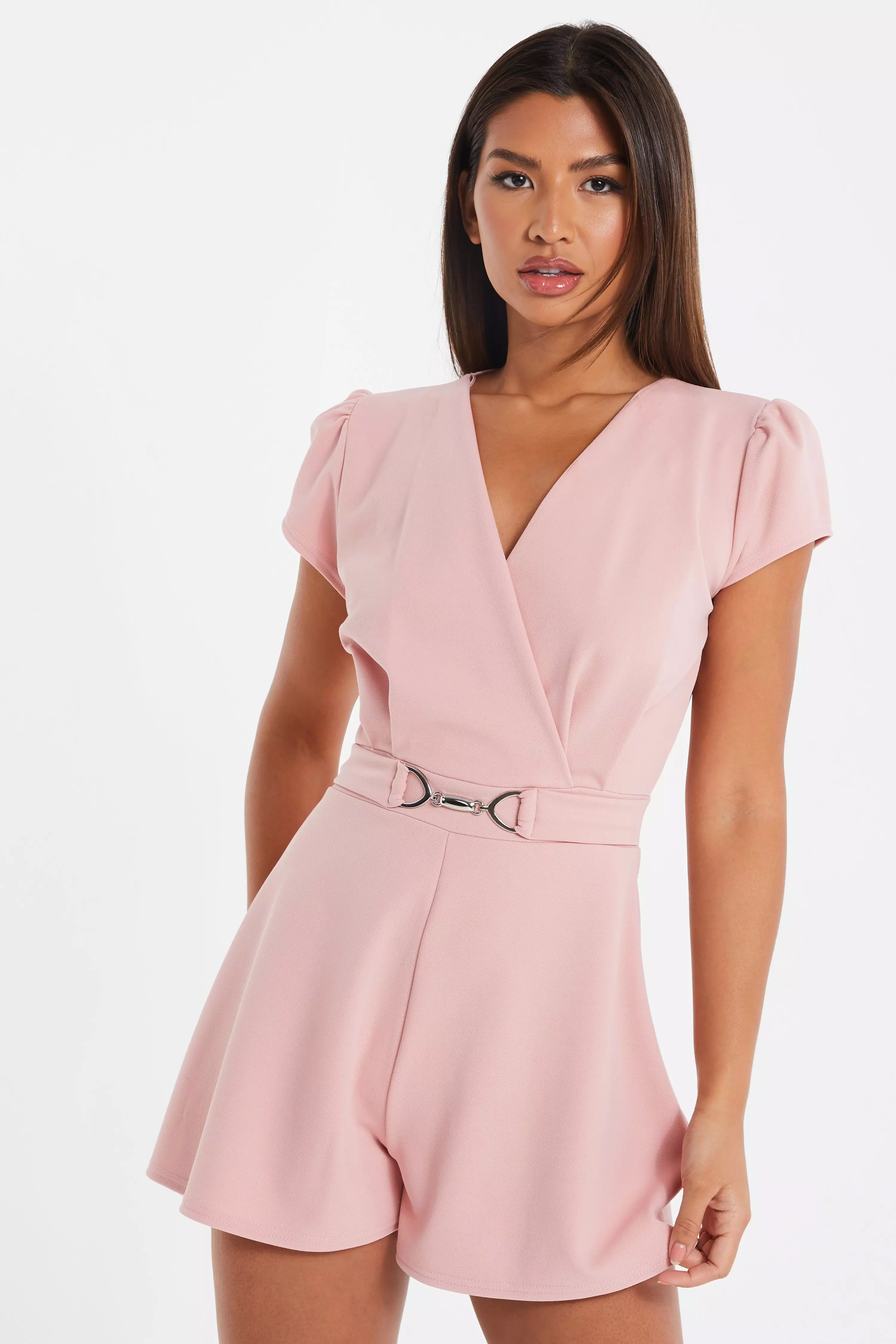 Dusky Pink Buckle Playsuit