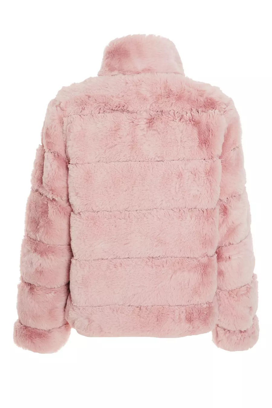 Pink Faux Fur Short Puffer Jacket QUIZ Clothing