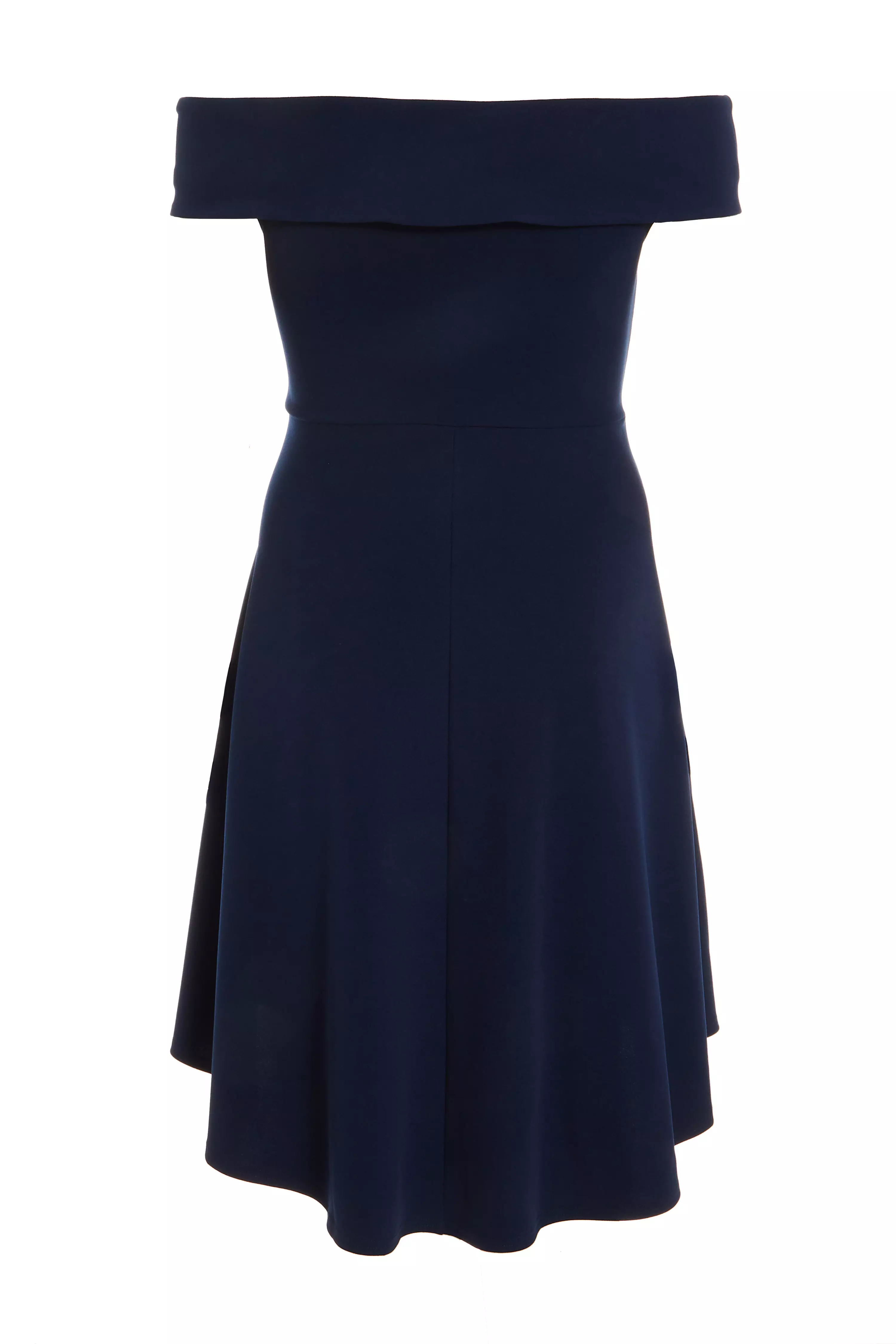 Curve Navy Bardot Skater Dress