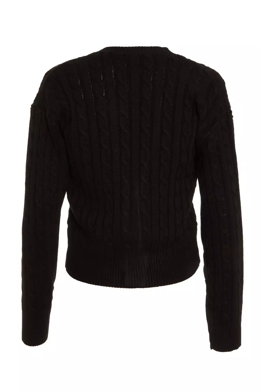 Black Cable Knit Cardigan QUIZ Clothing