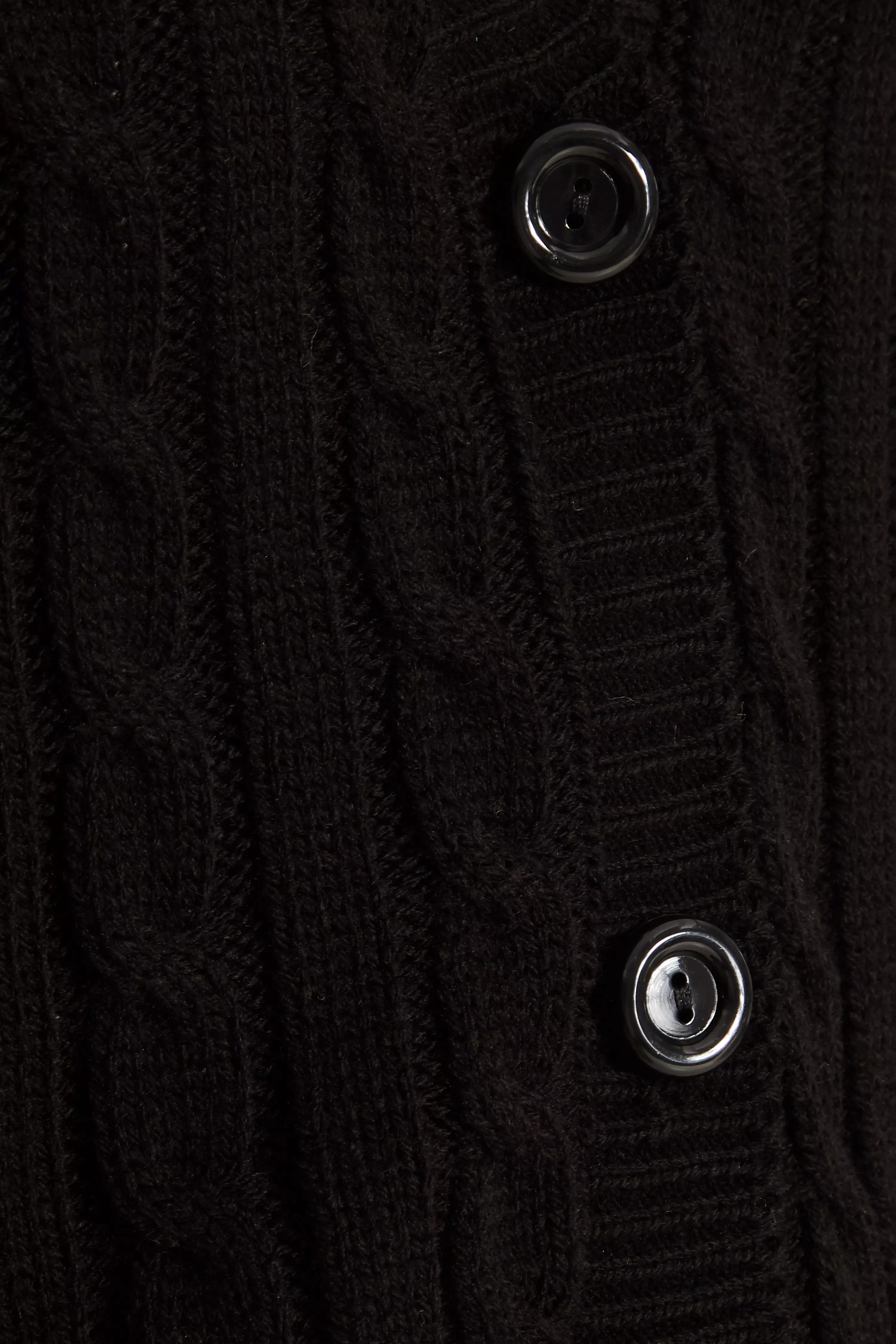 Black Cable Knit Cardigan