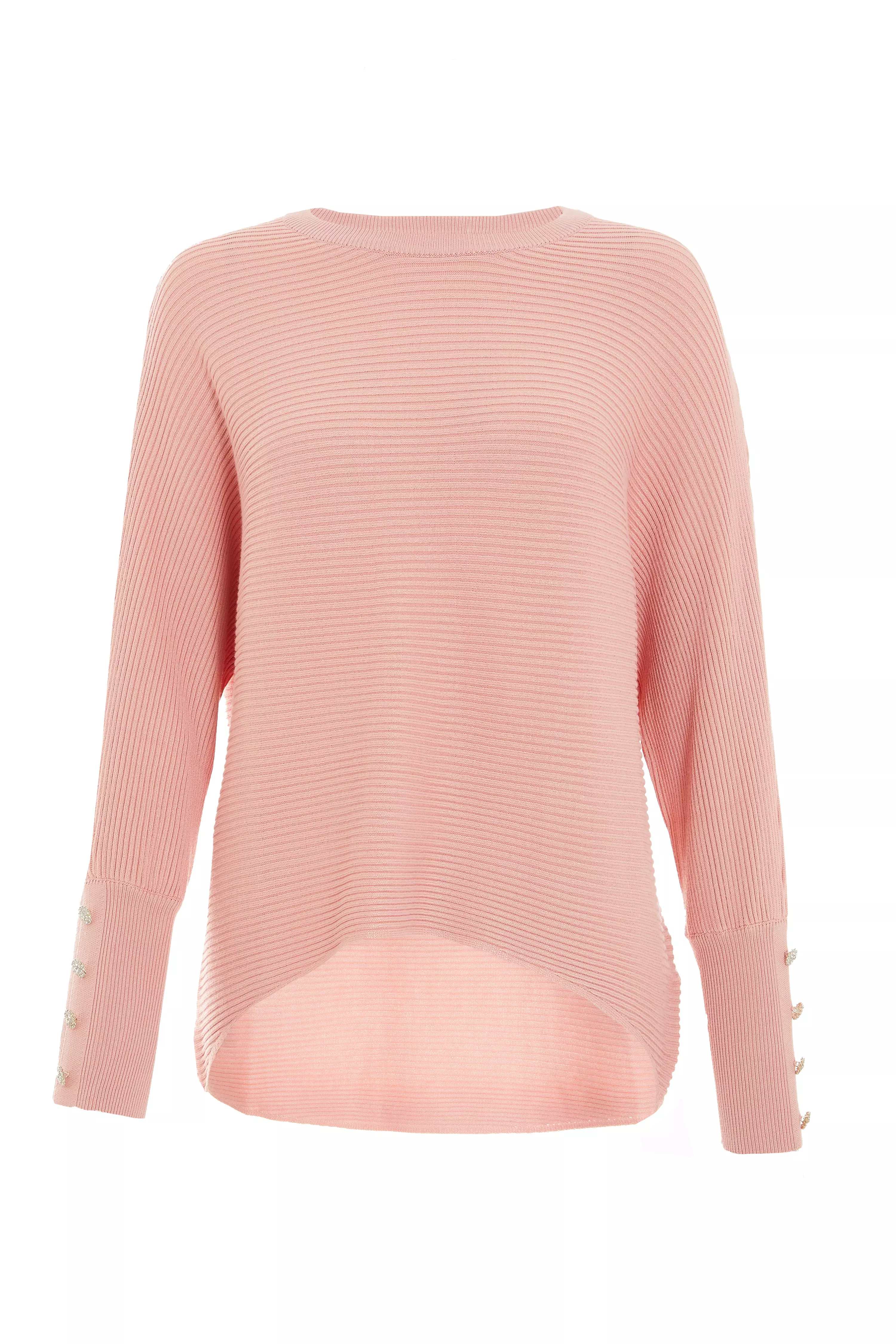 Pink Light Knit Buttoned Jumper