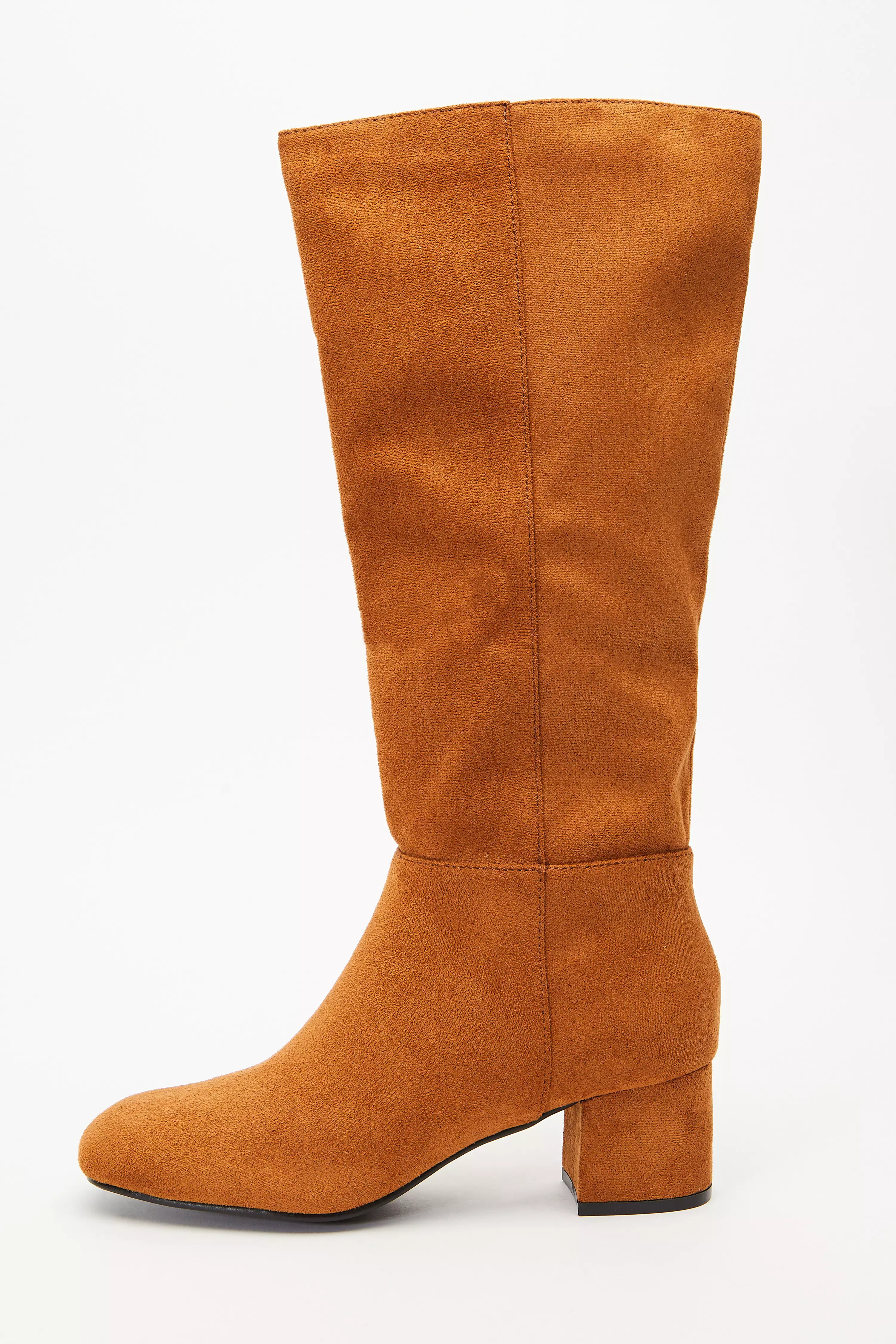 Tan Faux Suede Knee High Boots