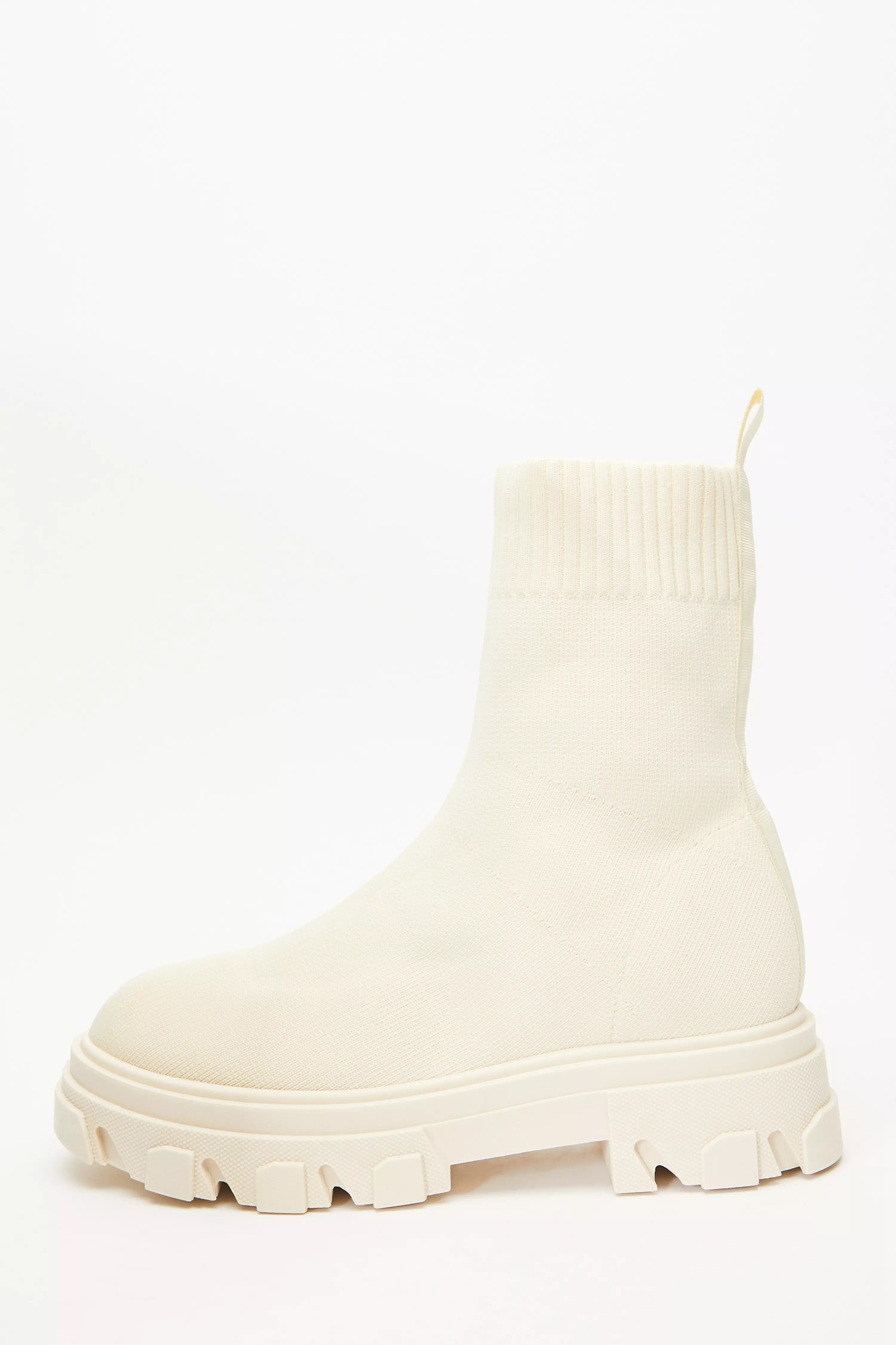 Cream Knitted Runner Boots