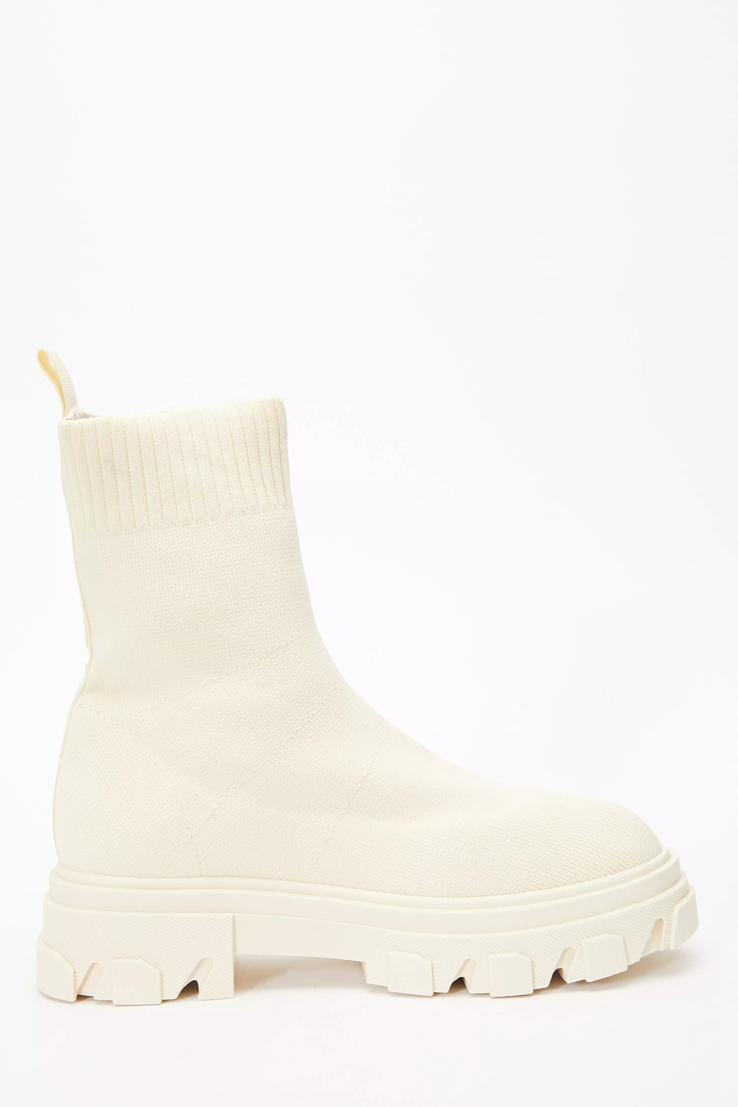 Cream Knitted Runner Boots