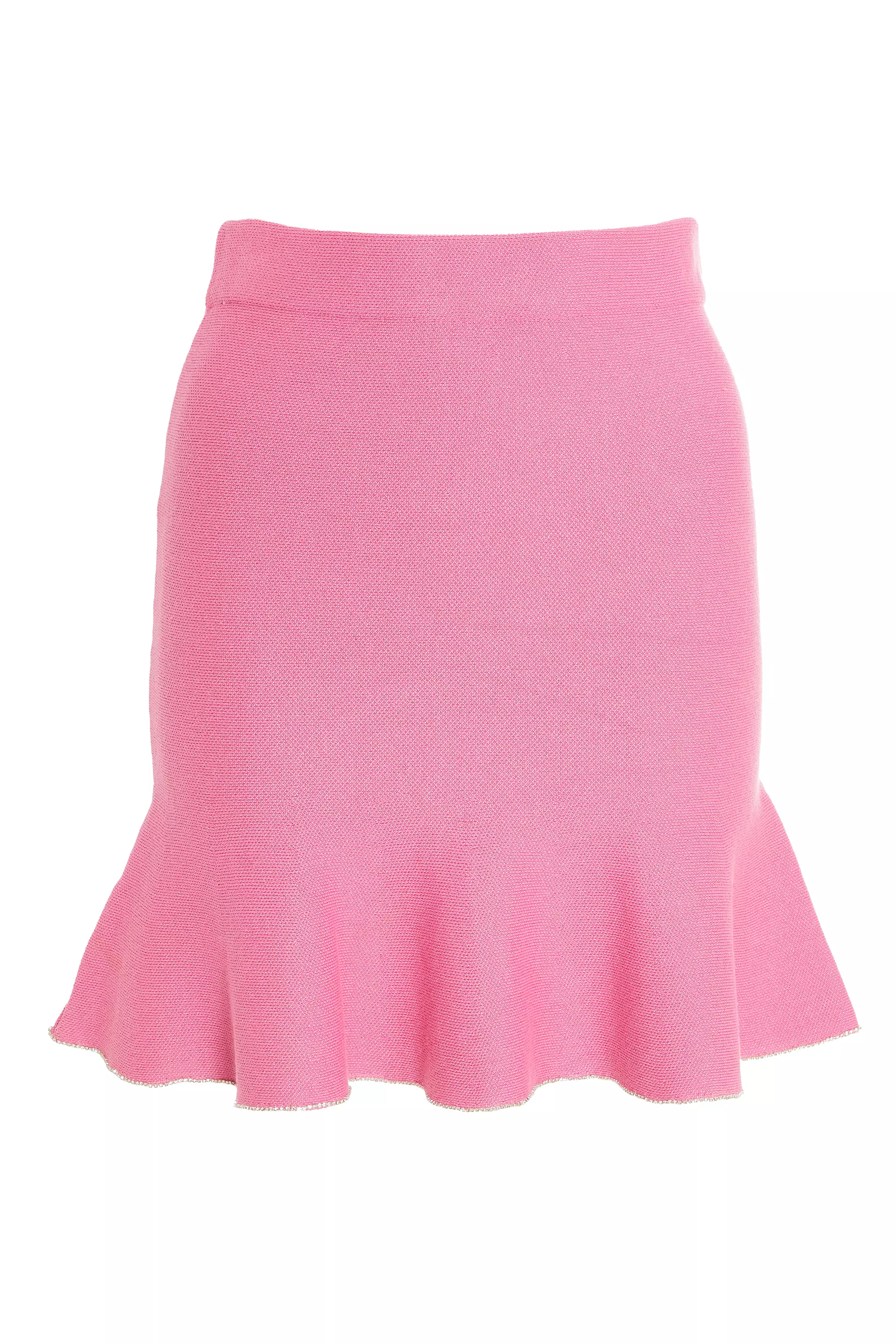 Pink Knit Mini Skirt