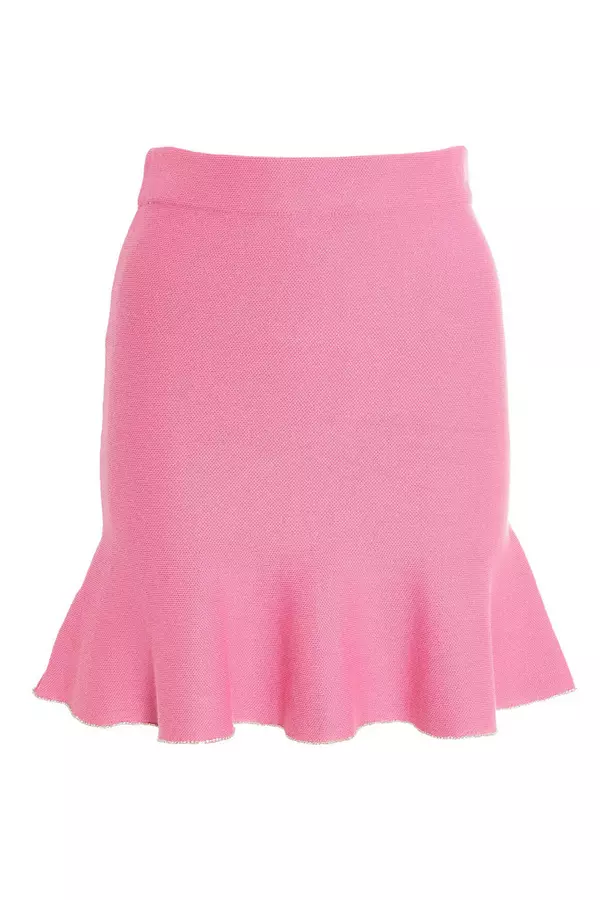 Pink Knit Mini Skirt