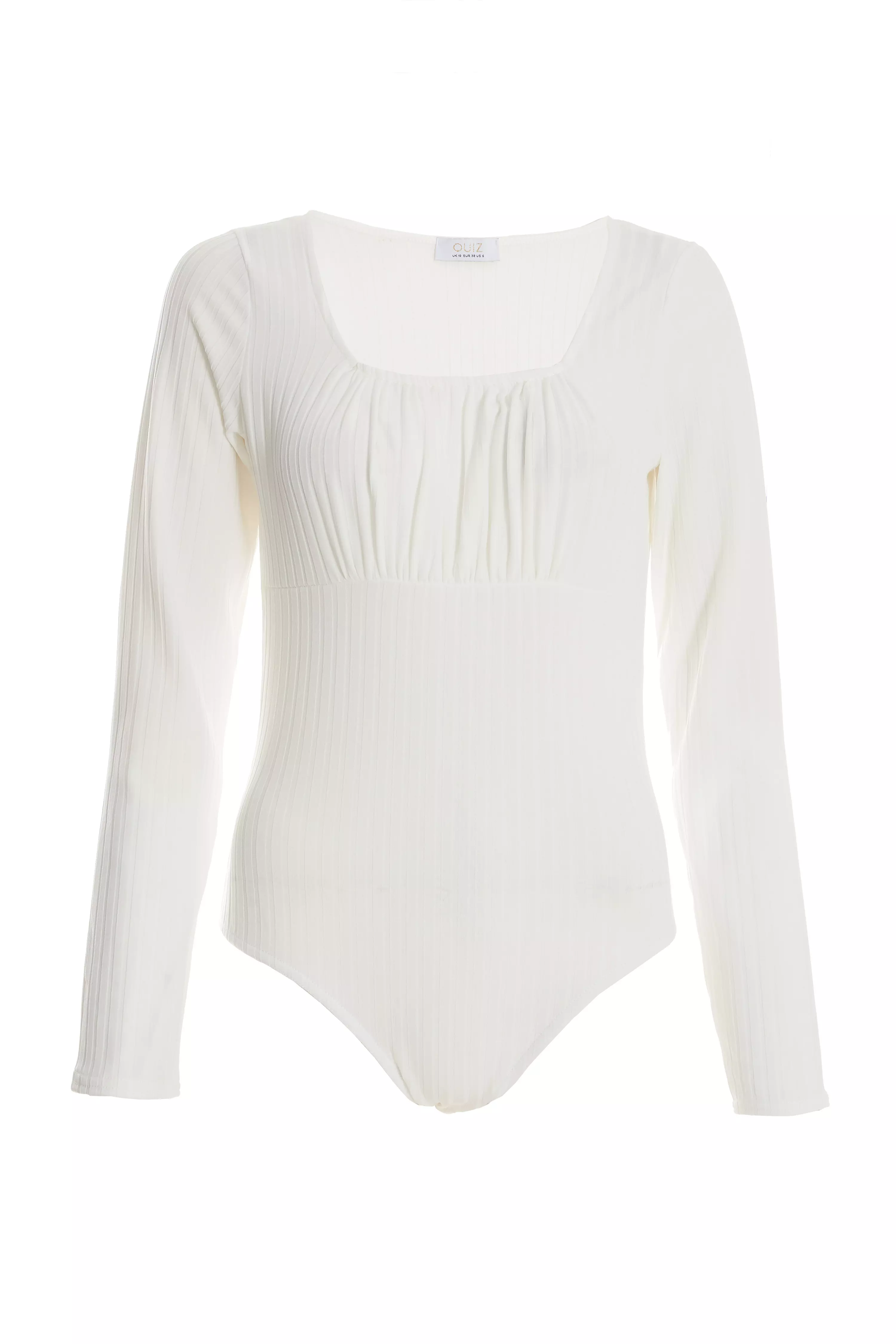 Cream Ruched Bodysuit