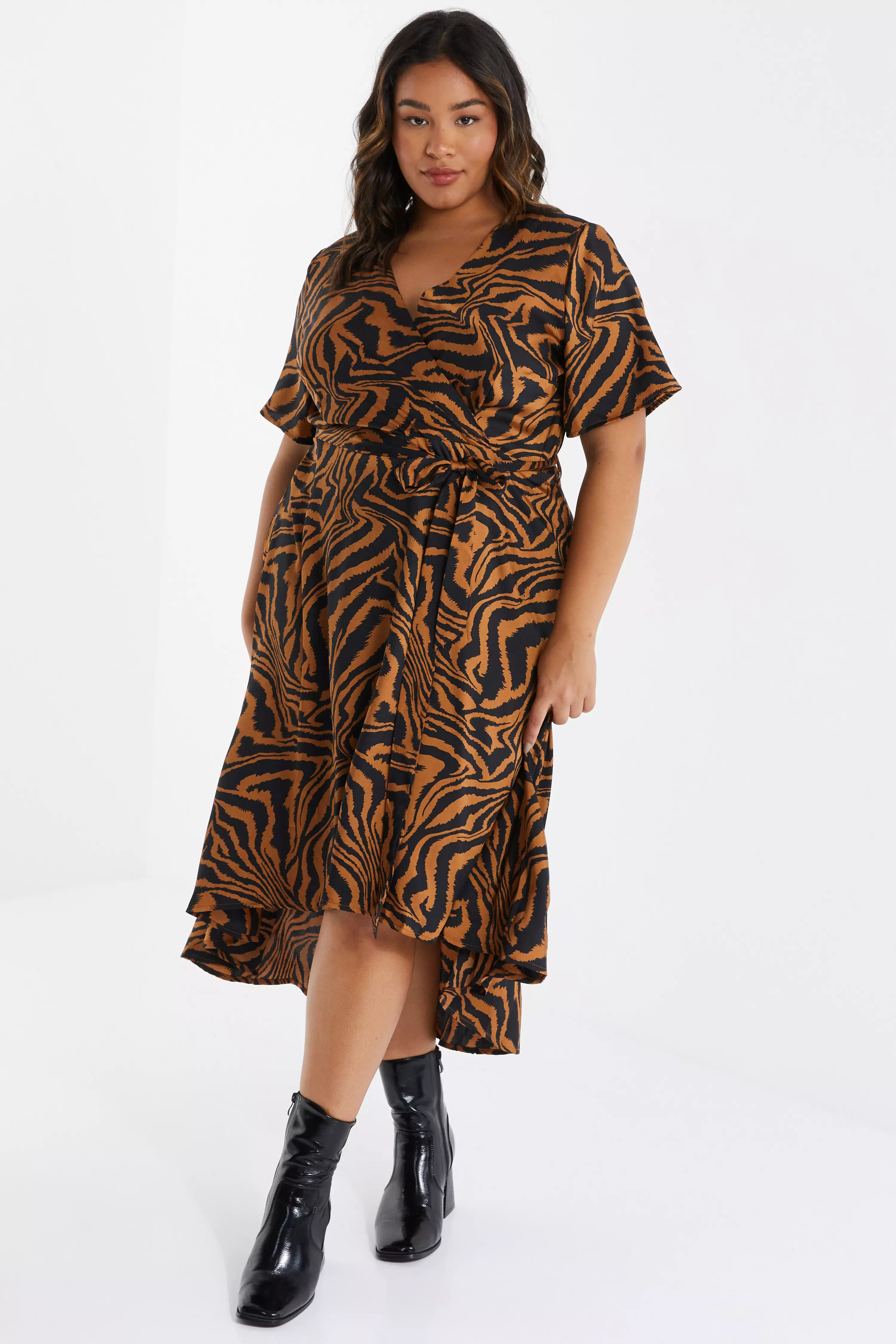 Rust animal hotsell print dress