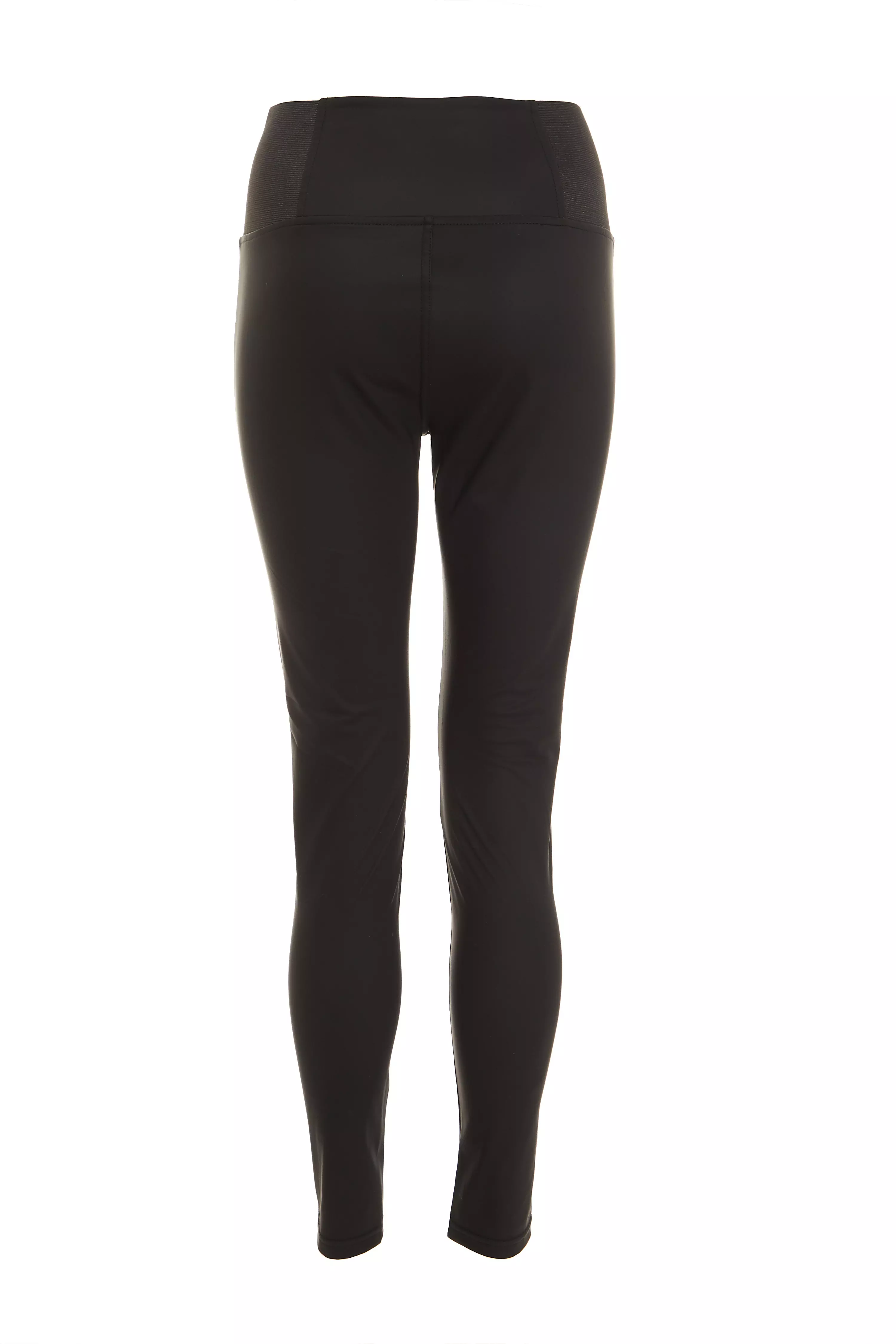 Black Faux Leather Elasticated Leggings