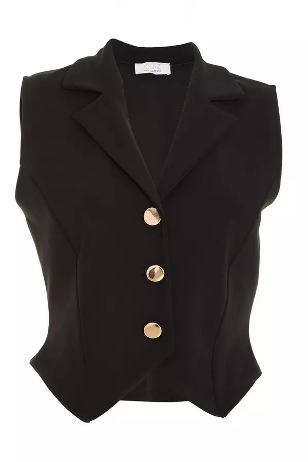 Black Buttoned Waistcoat