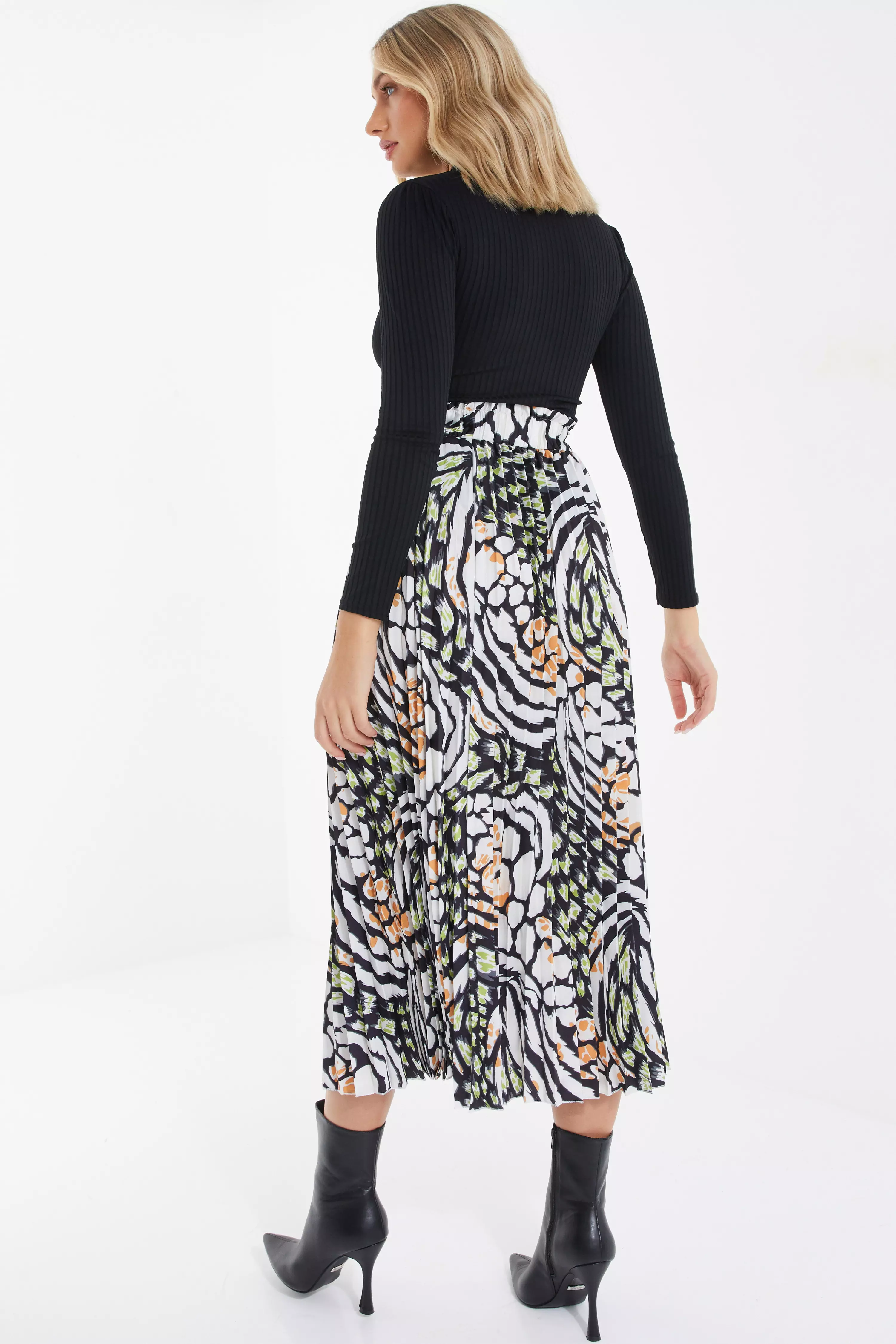 Multi coloured leopard on sale print midi skirt