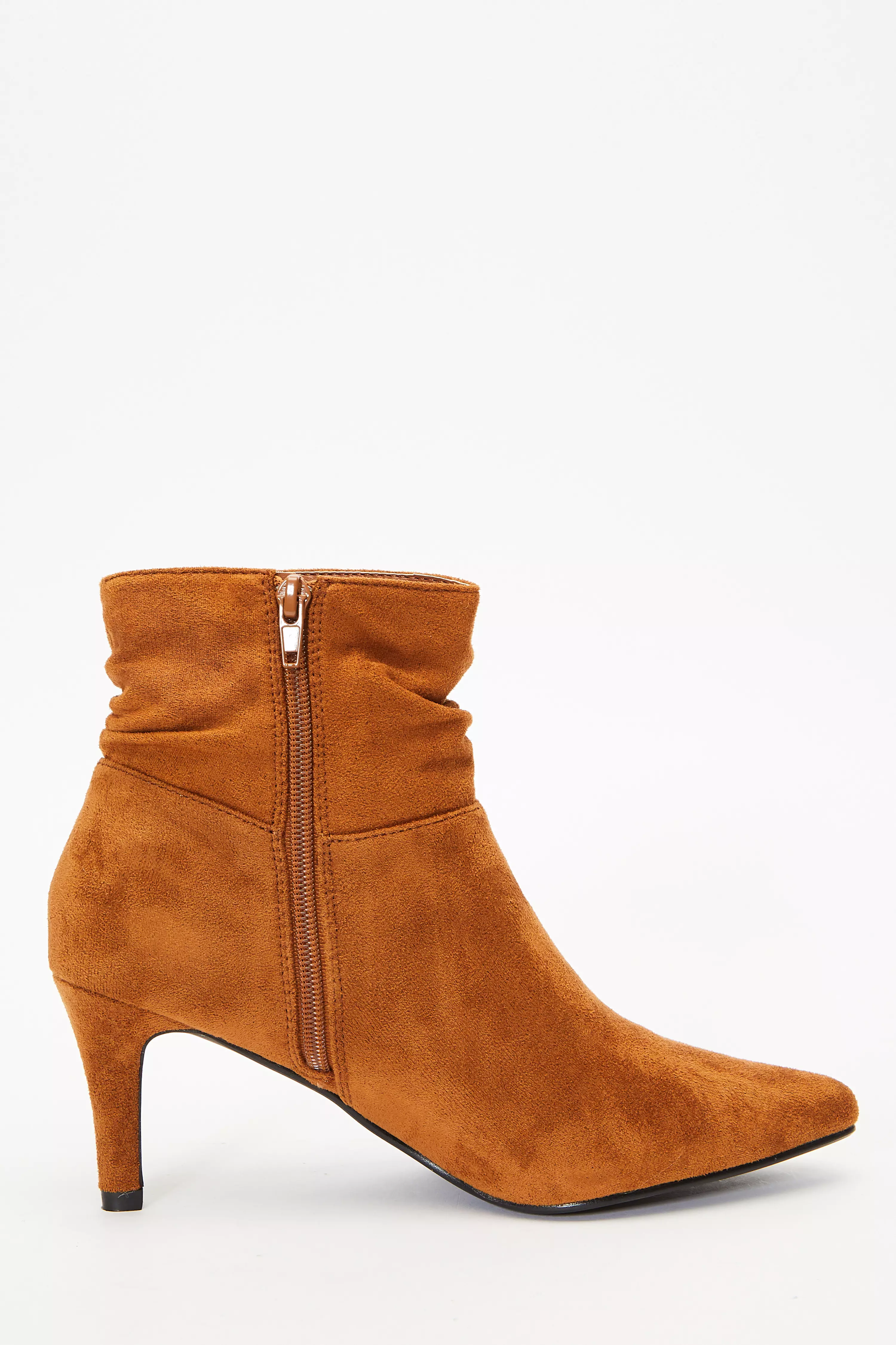 Tan sales ruched boots