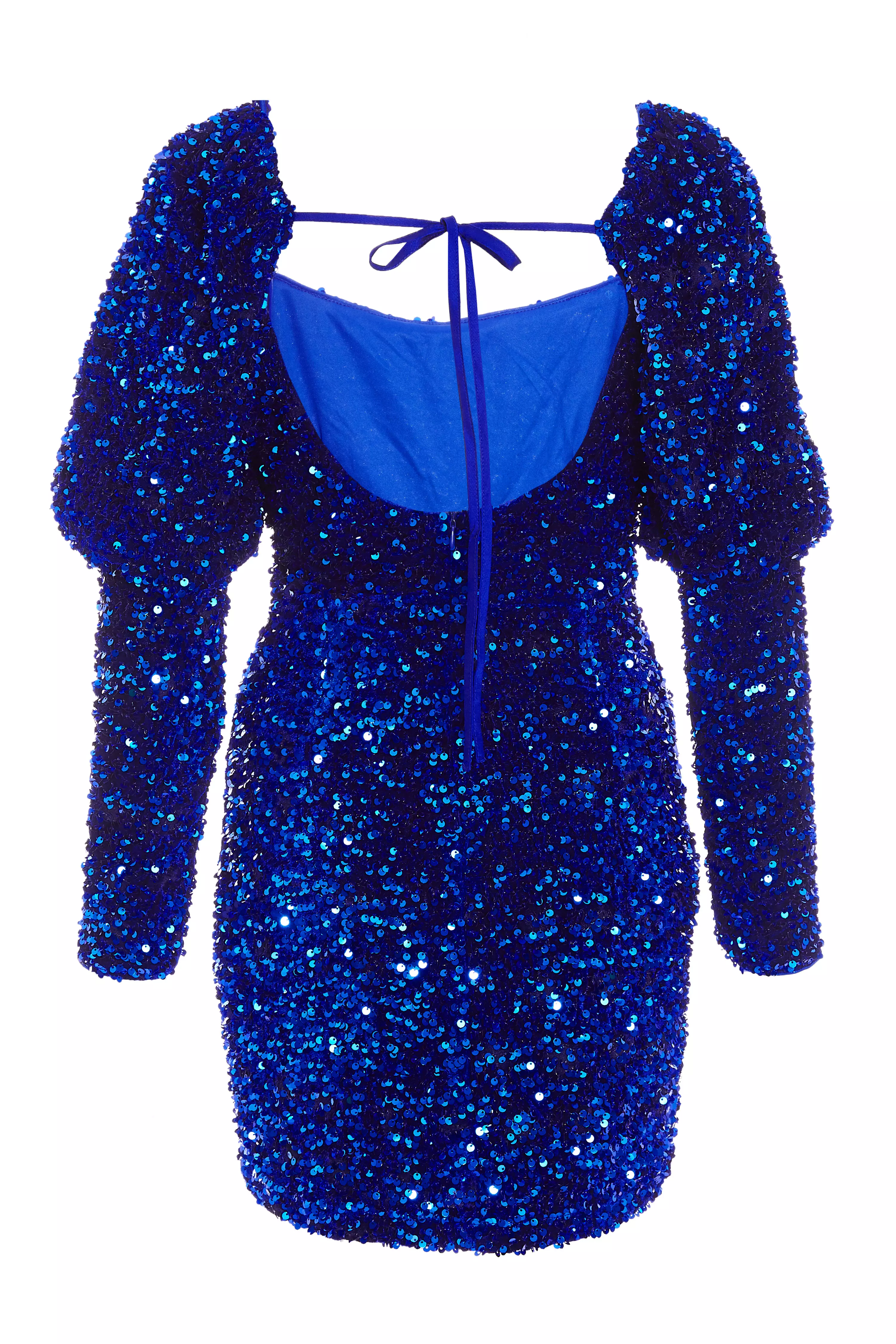 Royal Blue Sequin Bodycon Mini Dress