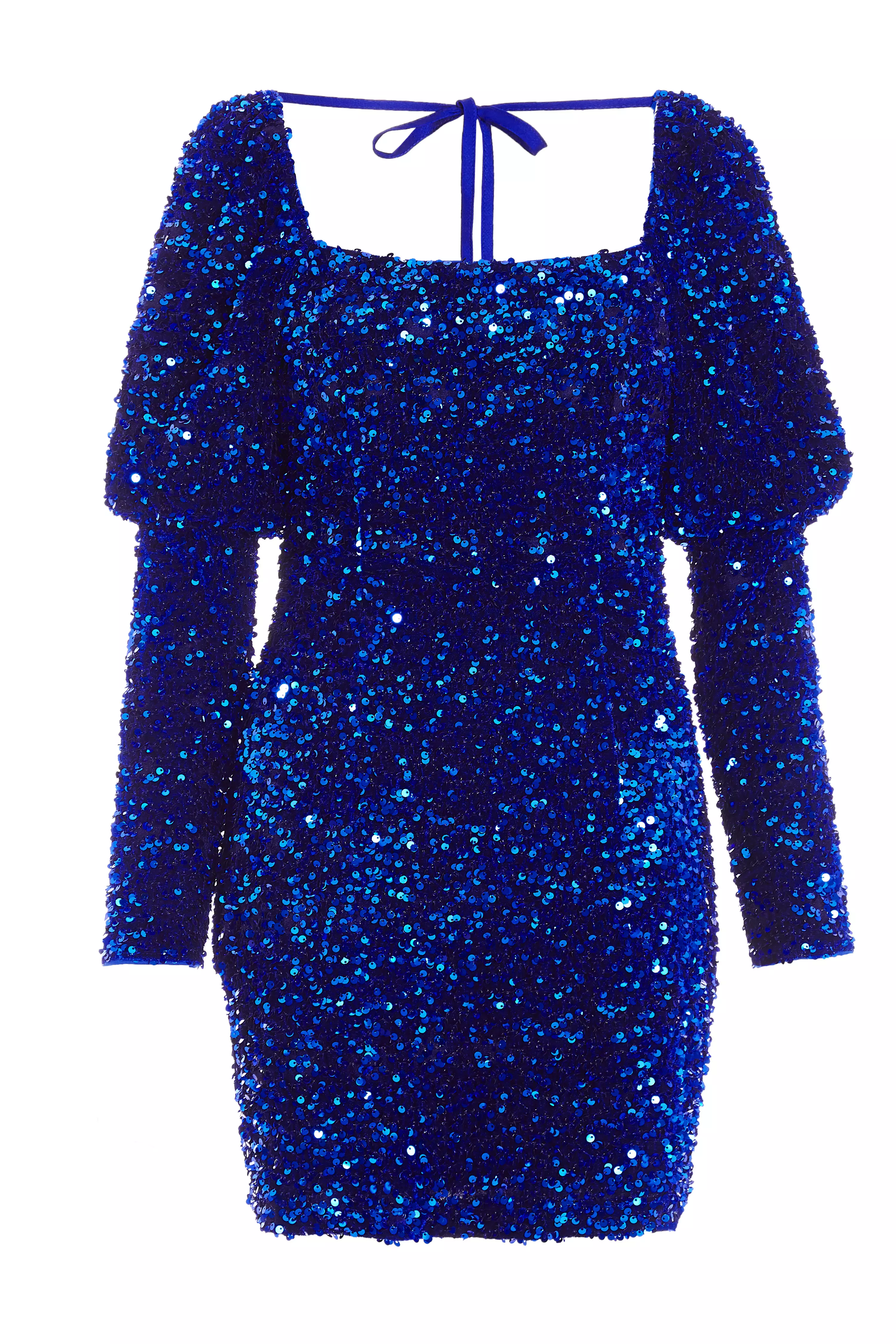 Royal Blue Sequin Bodycon Mini Dress