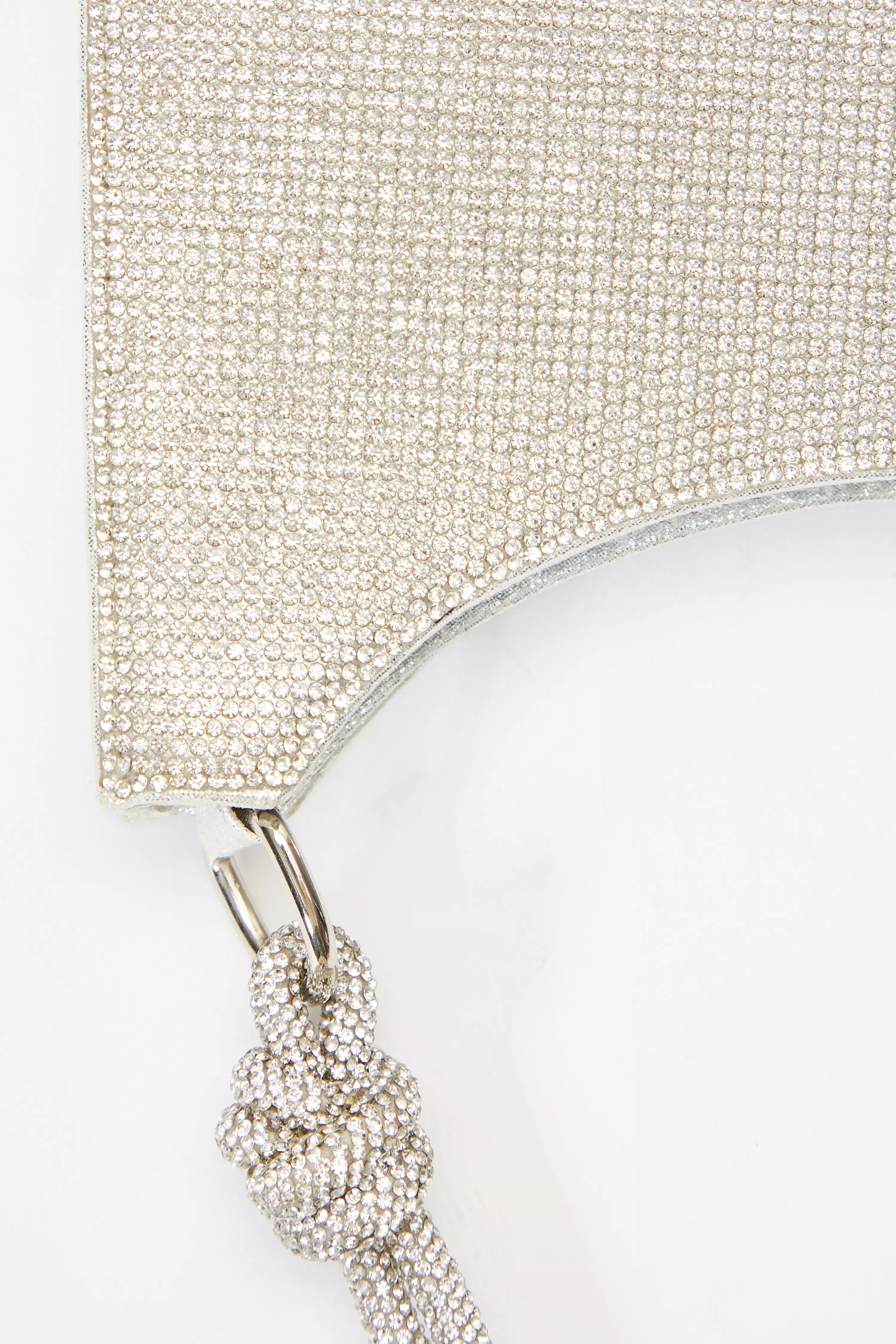 Silver Diamante Knot Shoulder Bag