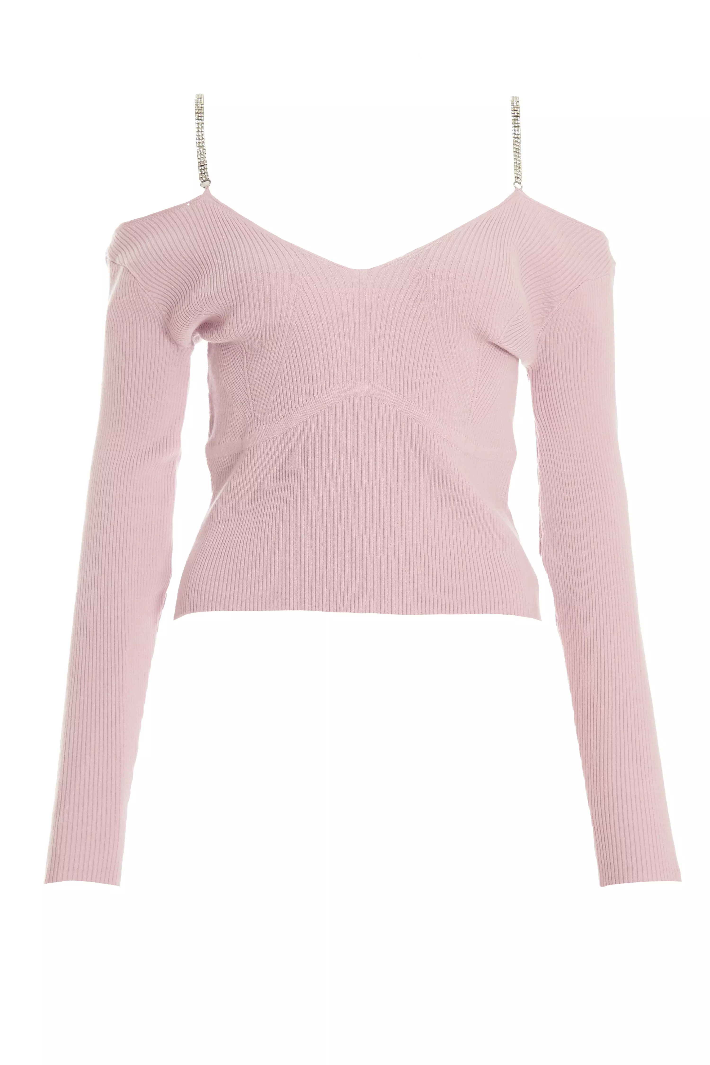 Pink Diamante Knitted Jumper