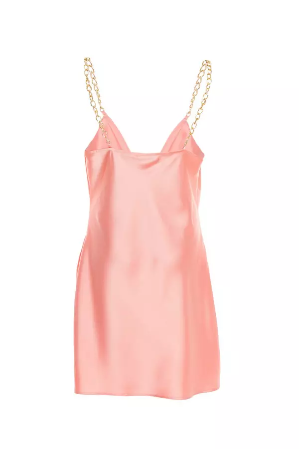 Pink Satin Slip Mini Dress