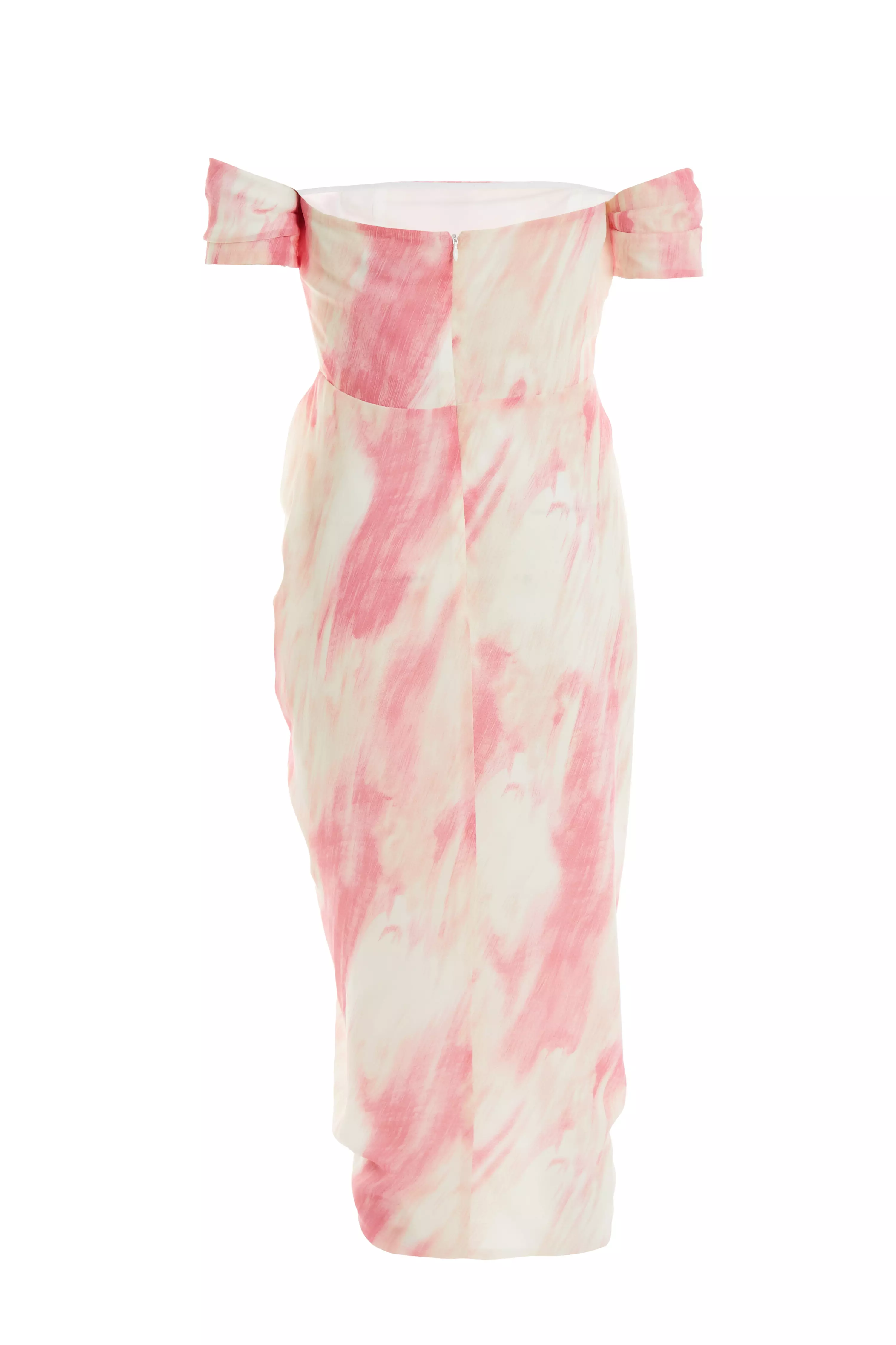 Pink Brush Stroke Midi Dress