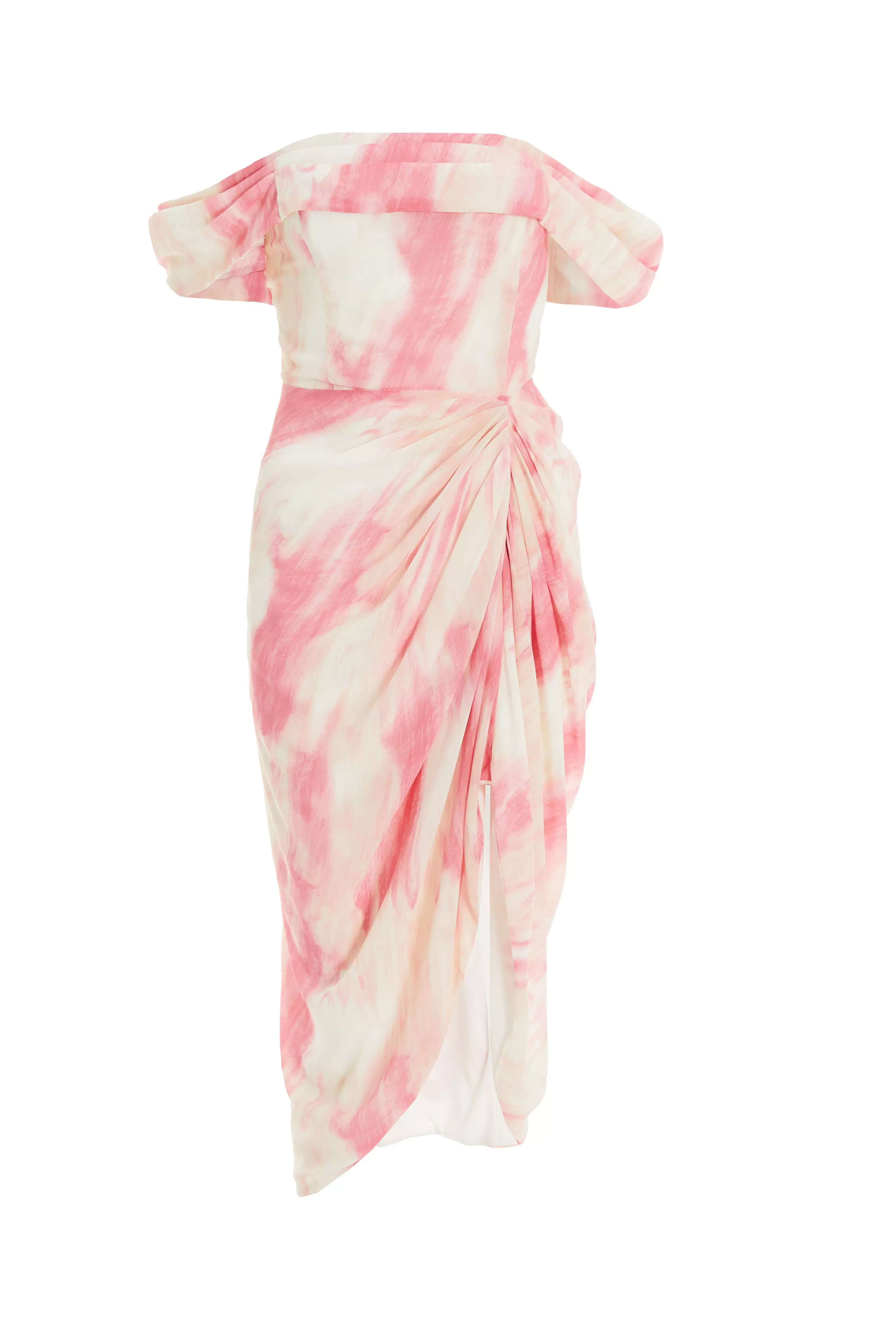 Pink Brush Stroke Midi Dress