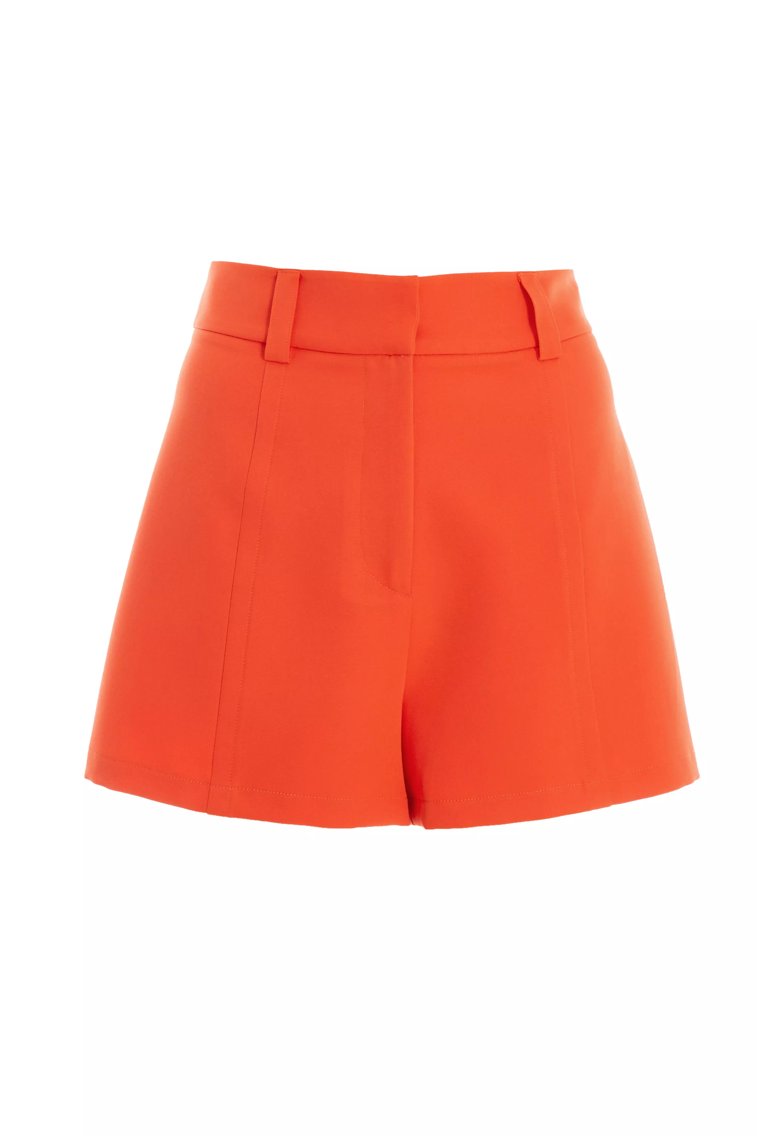 Orange High Waist Tailored Shorts