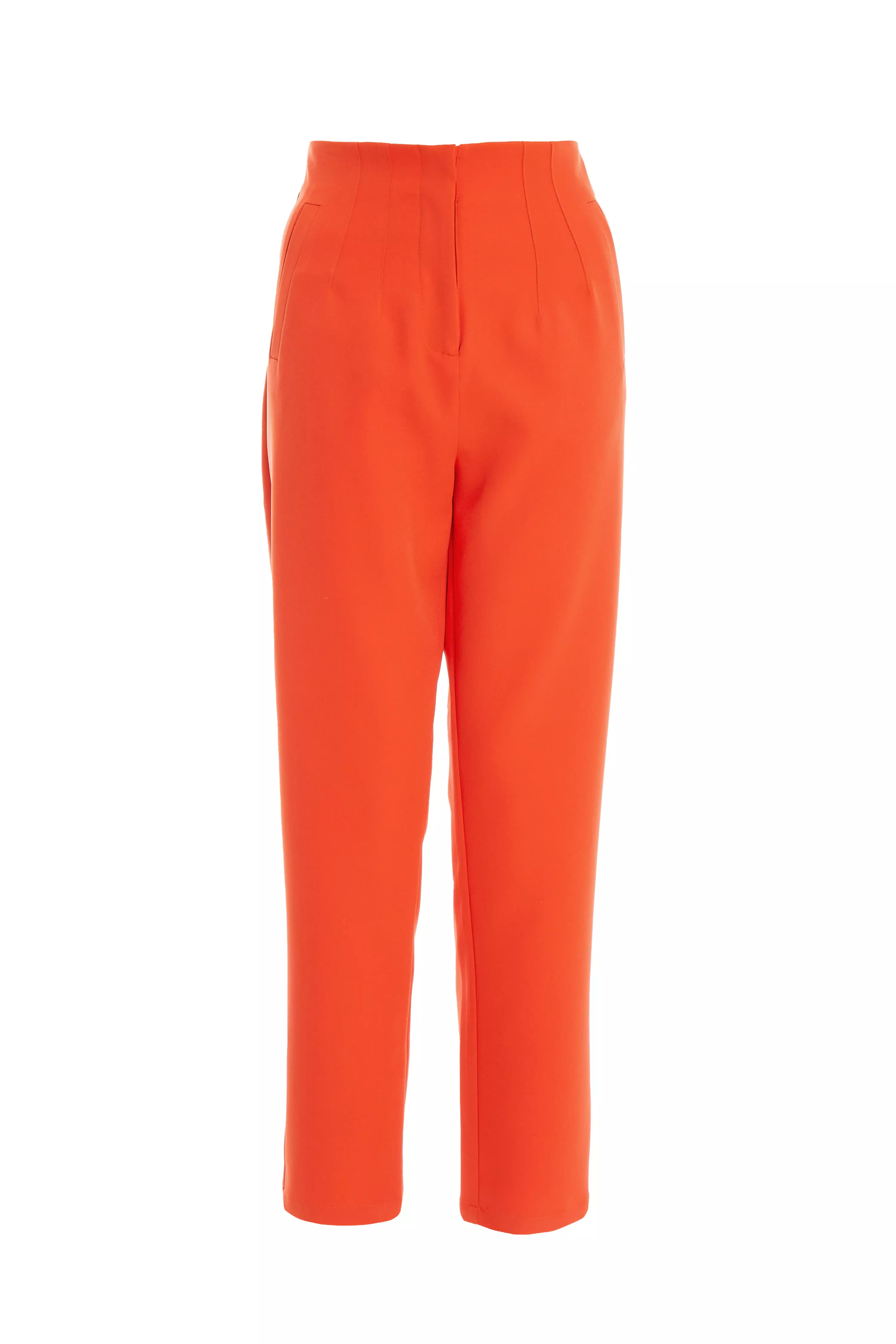 Orange High Waist Tailored Trousers