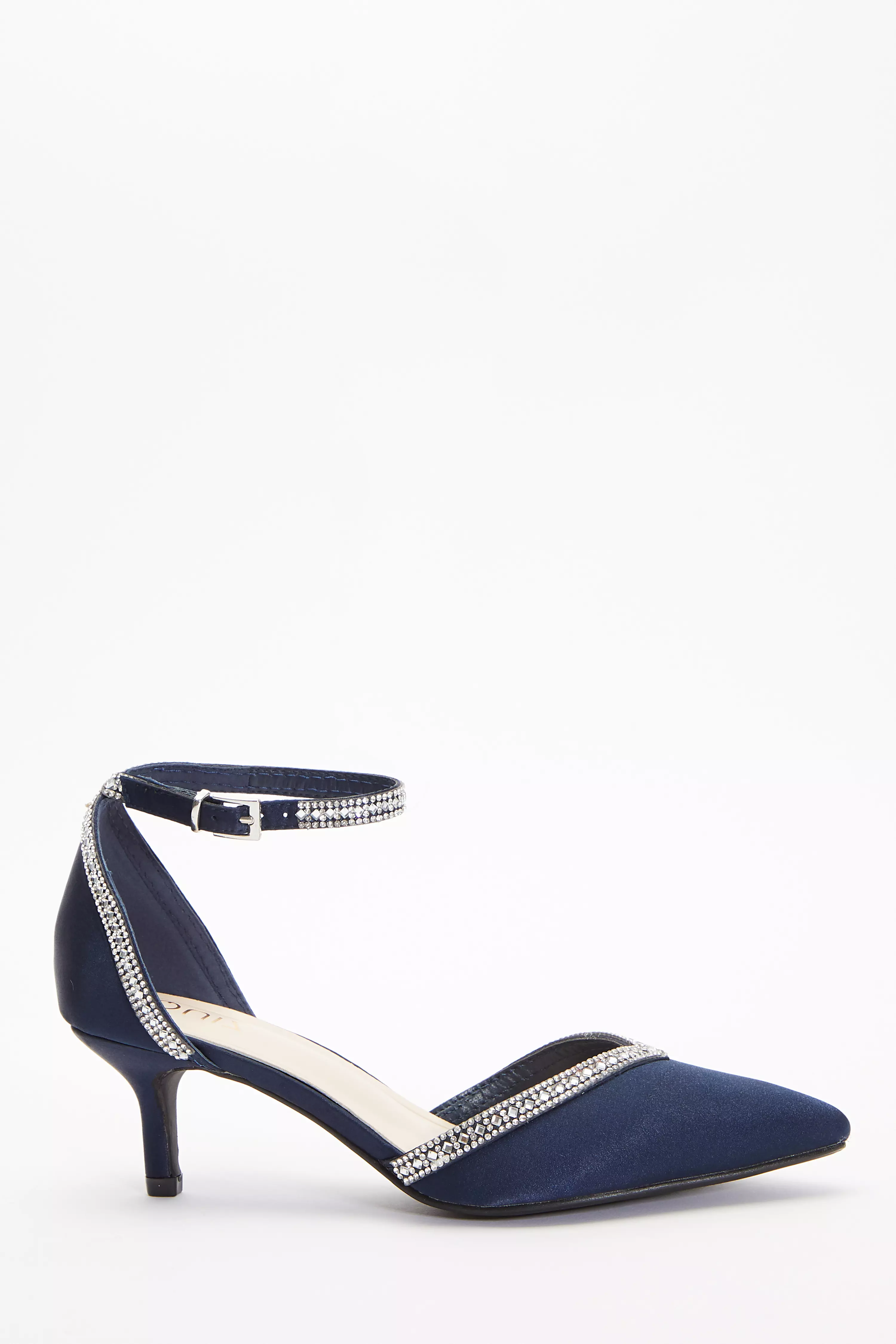 Diamante low cheap heels