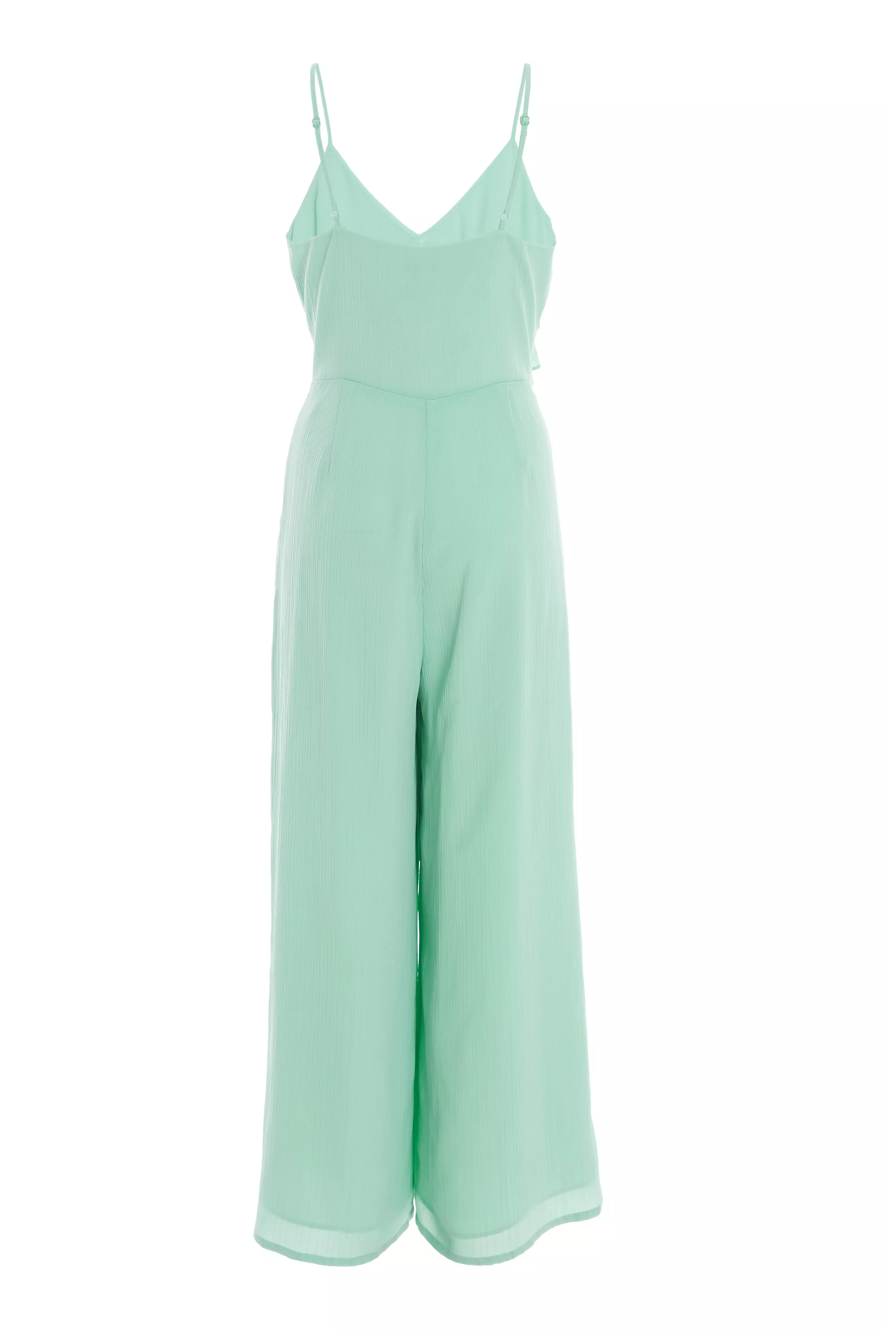 Mint Chiffon Frill Jumpsuit