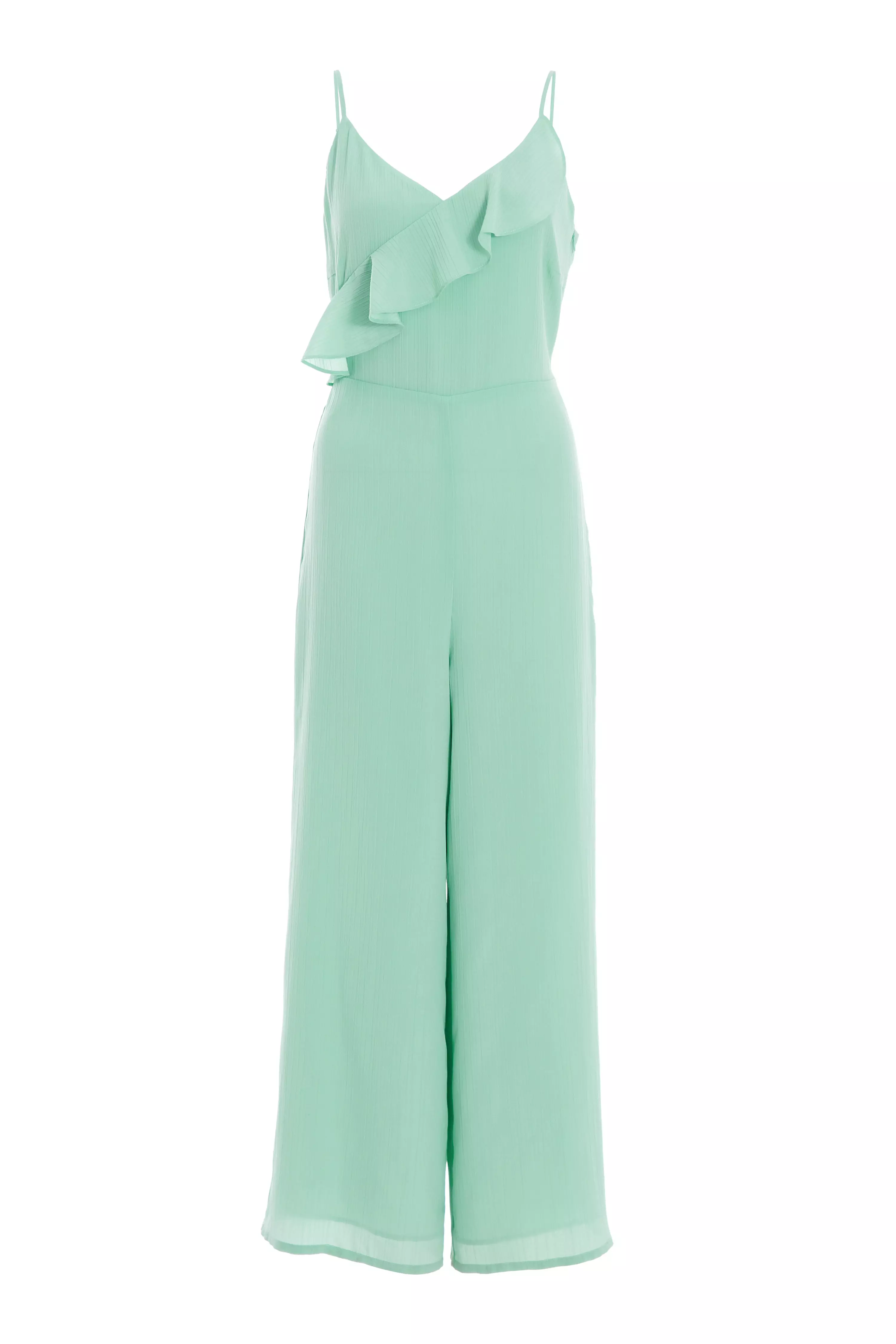 Mint Chiffon Frill Jumpsuit