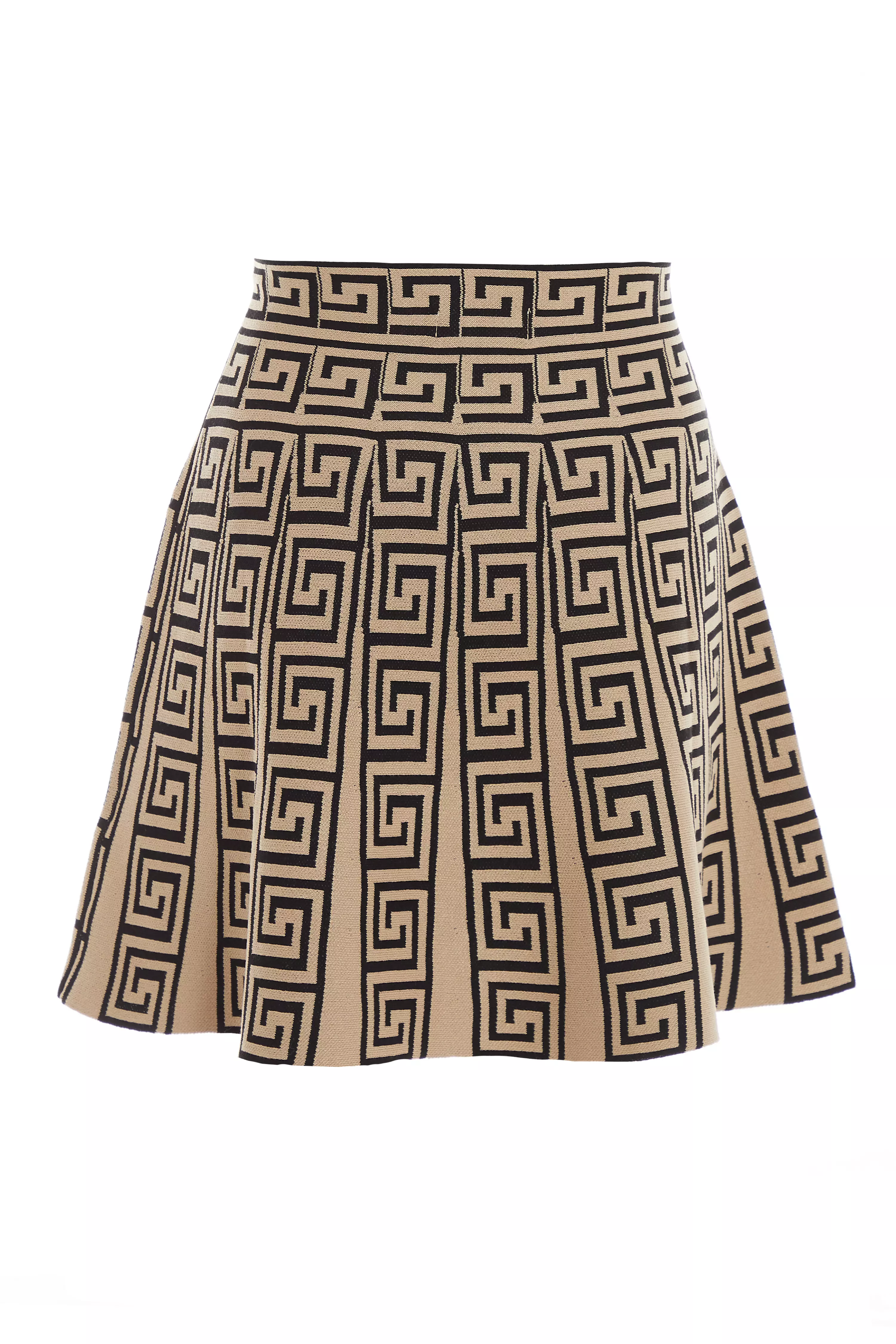 Stone Geometric Knitted Mini Skirt