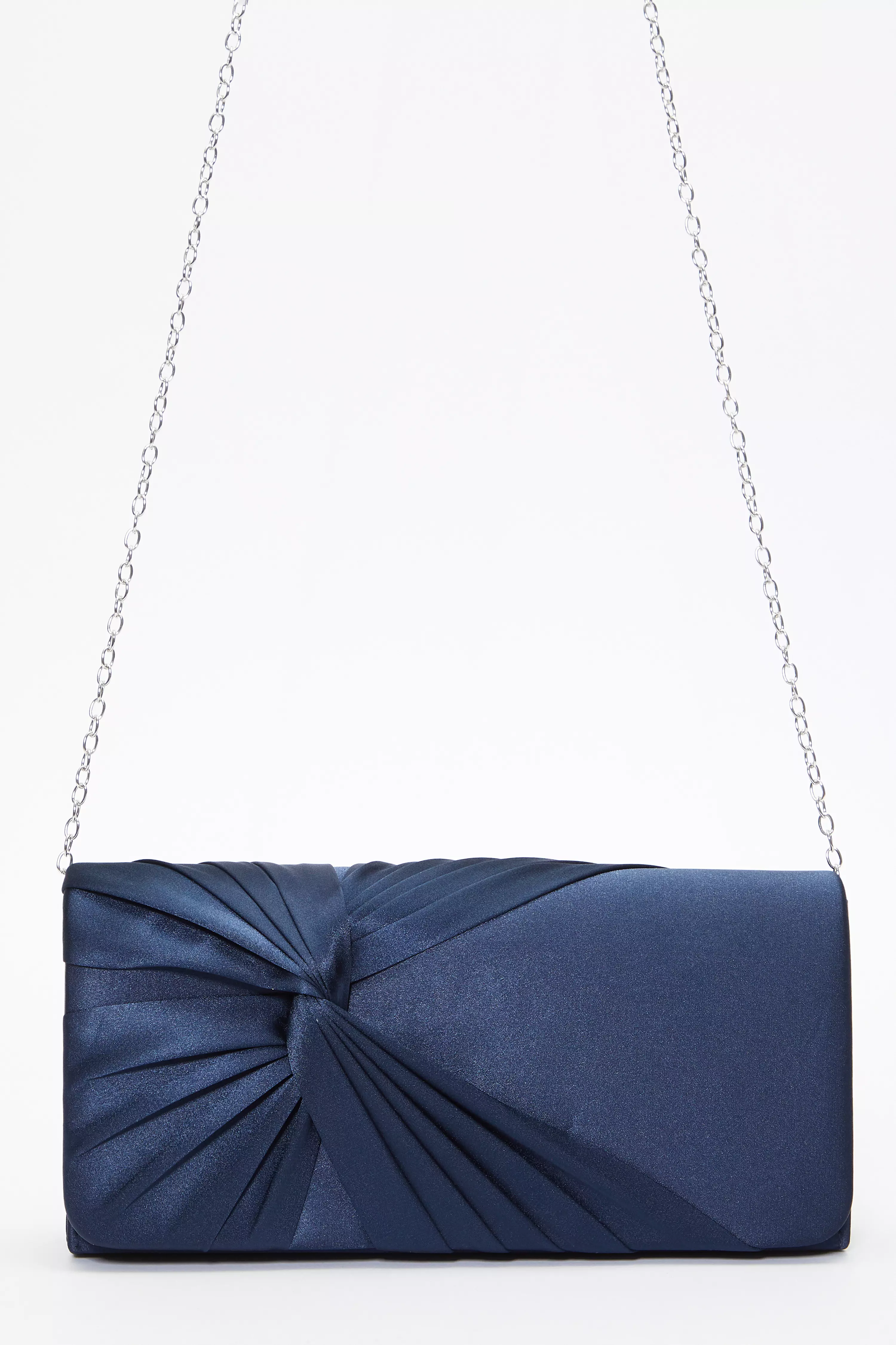 Navy satin hot sale evening bag