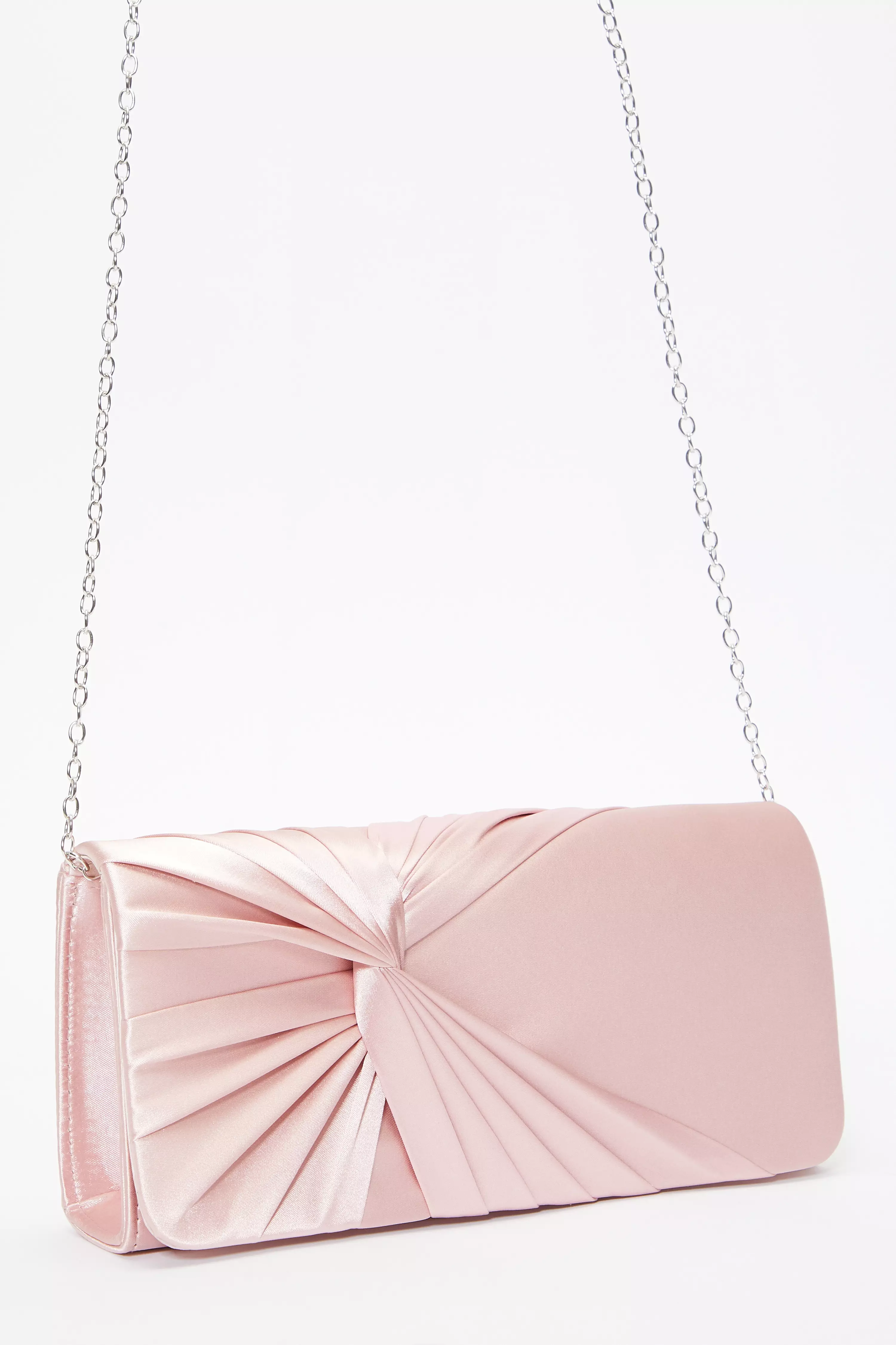 Pale pink clearance satin clutch bag