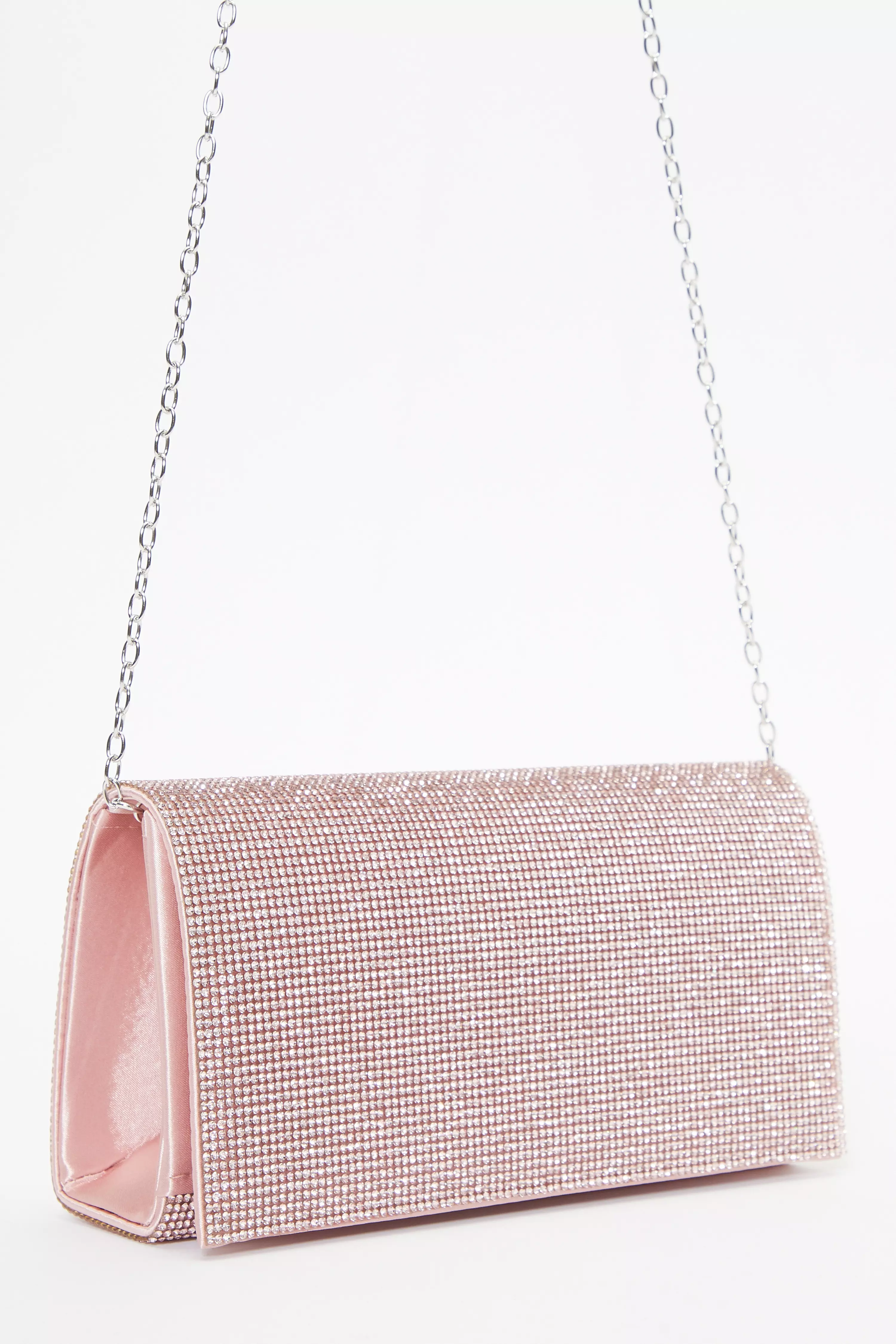 Pink diamante clutch bag new arrivals