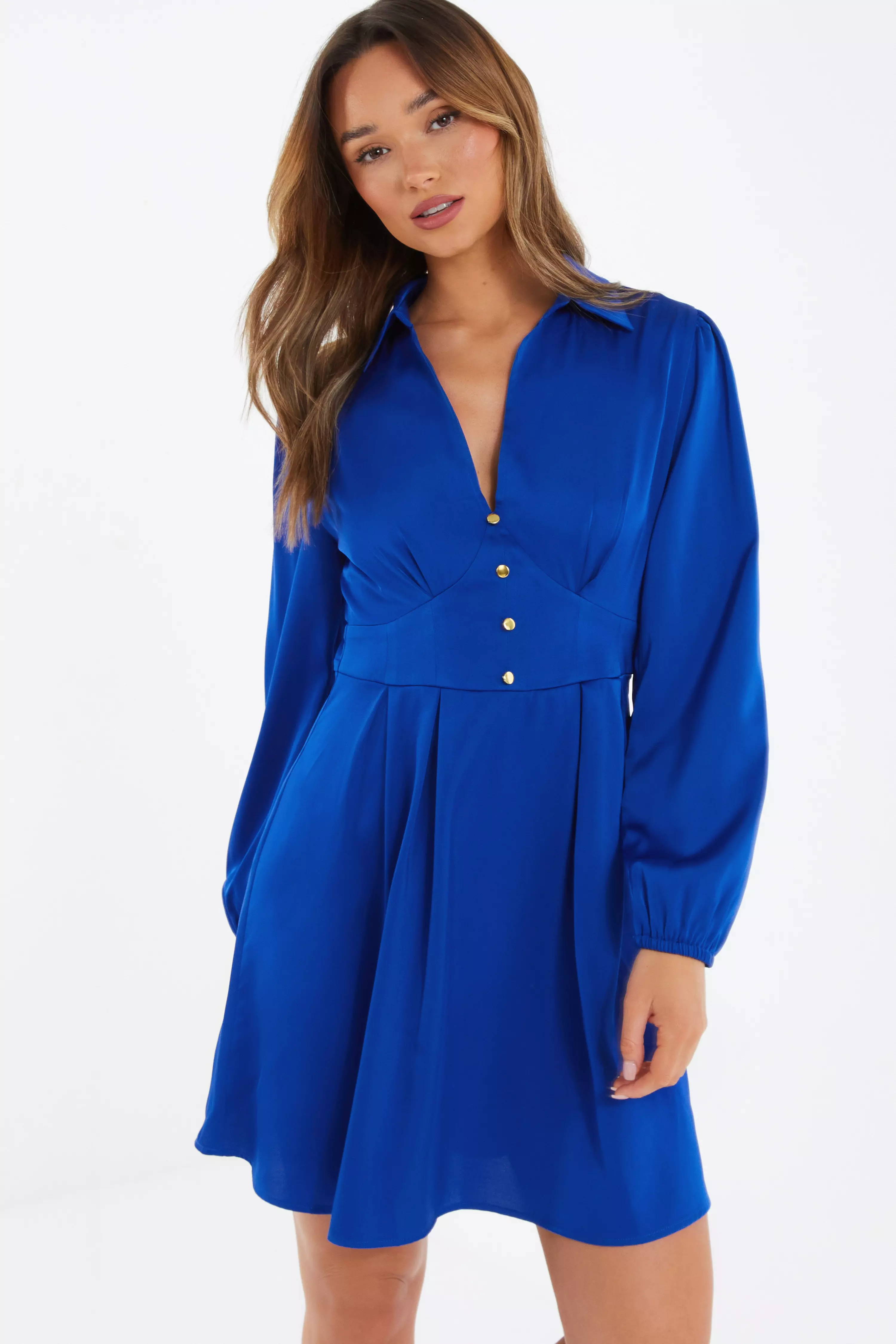 Royal blue shirt outlet dress