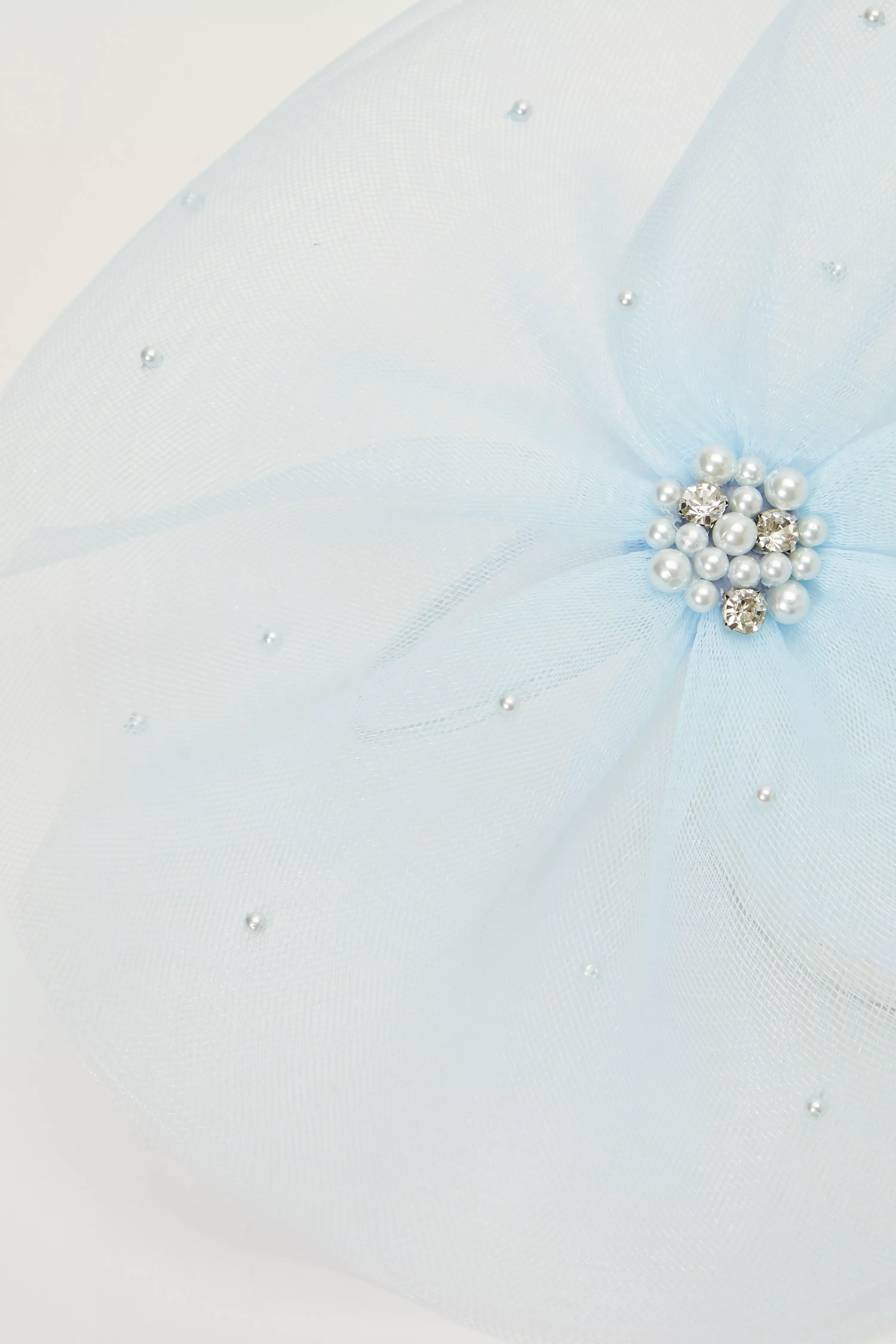 Light Blue Diamante Large Headband Fascinator