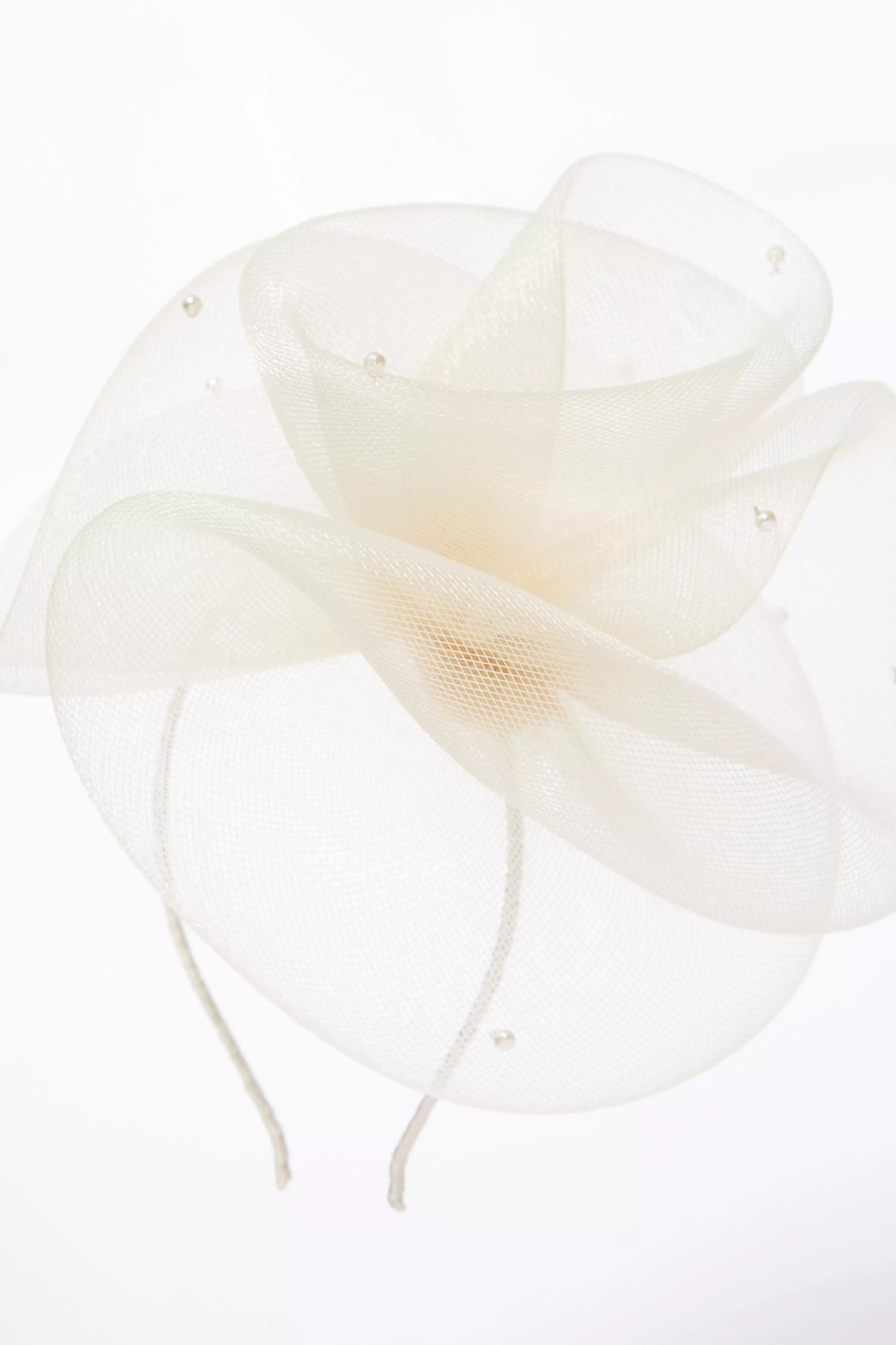 Champagne Swirl Pearl Headband Fascinator